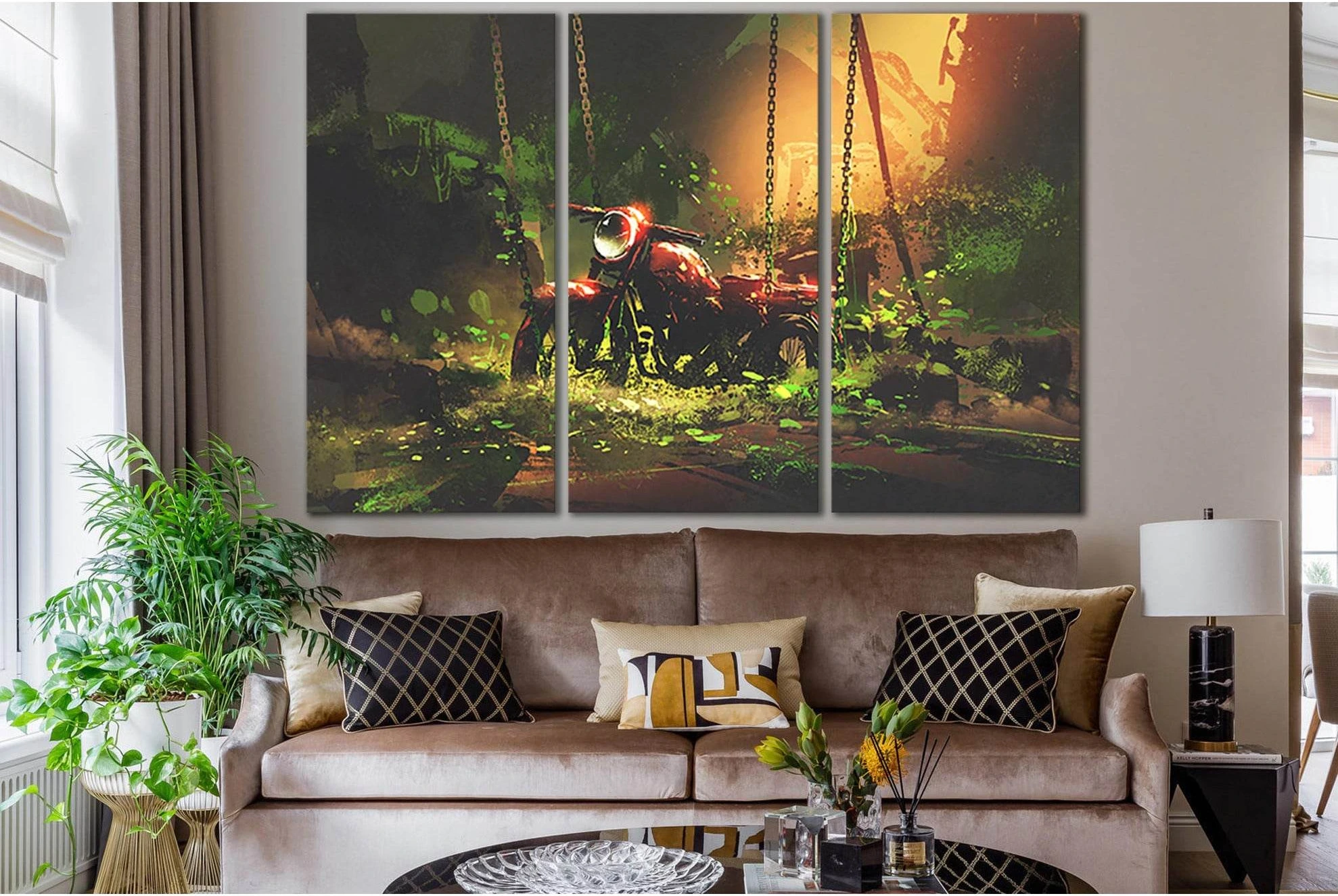 Abandoned Rusty Motorbike №SL1257 Ready to Hang Canvas Print - Zellart Canvas Prints 0new, ALL_Products, Fantasy And Sci Fi Wall Art