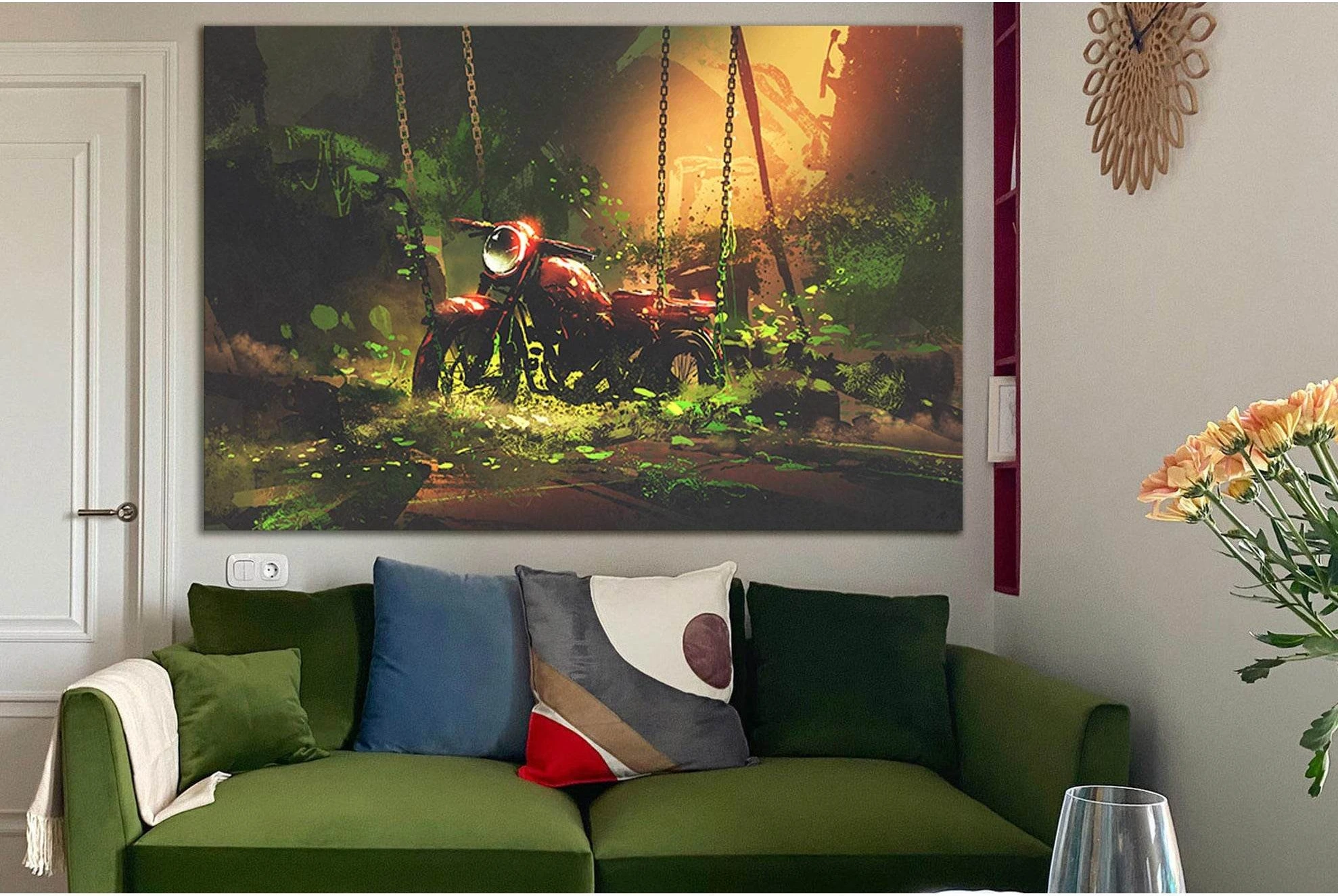 Abandoned Rusty Motorbike №SL1257 Ready to Hang Canvas Print - Zellart Canvas Prints 0new, ALL_Products, Fantasy And Sci Fi Wall Art