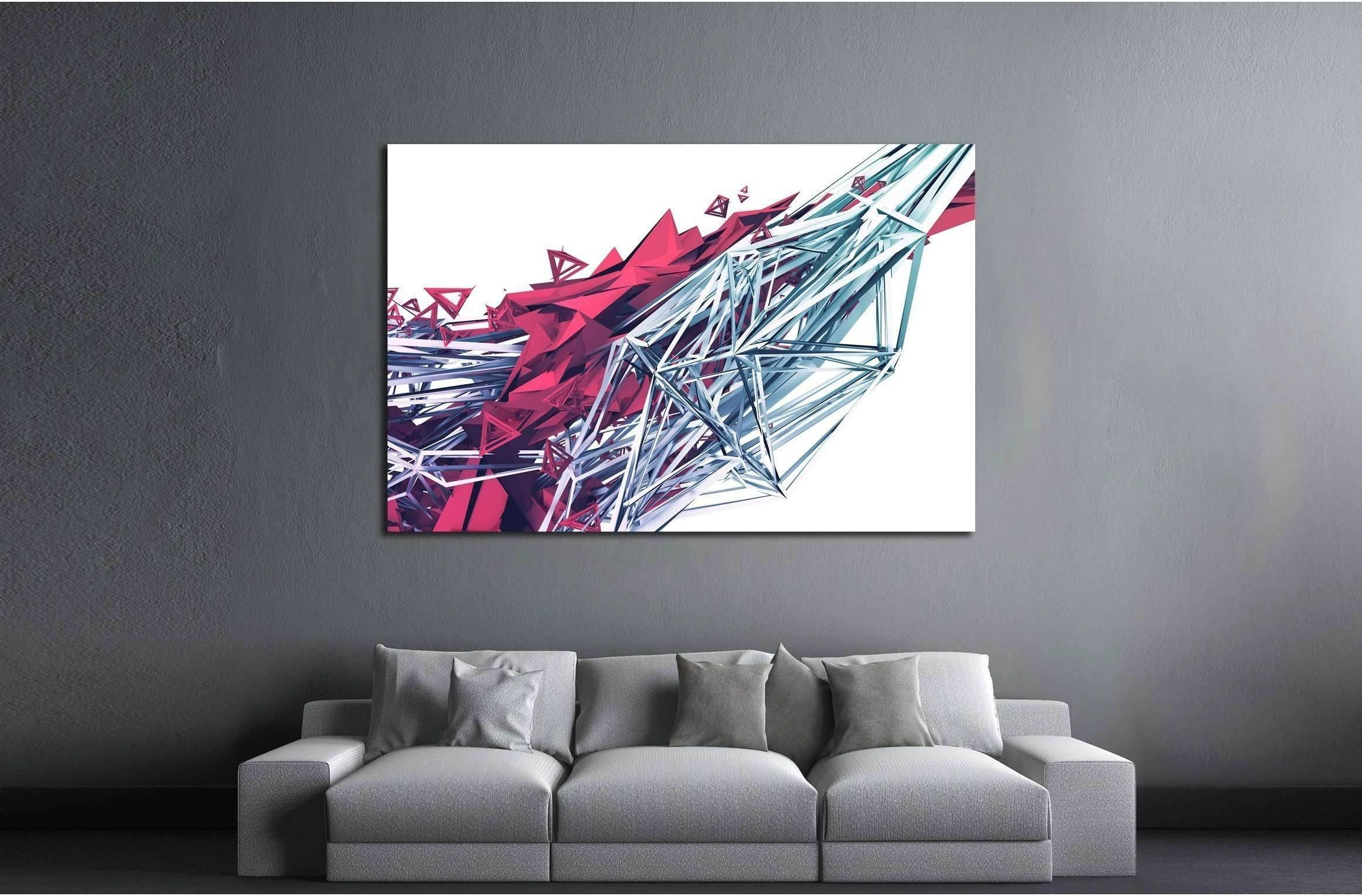 Abstract 3d rendering of chaotic plexus surface. №2559 Ready to Hang Canvas Print - Zellart Canvas Prints ALL_Products, s-2559
