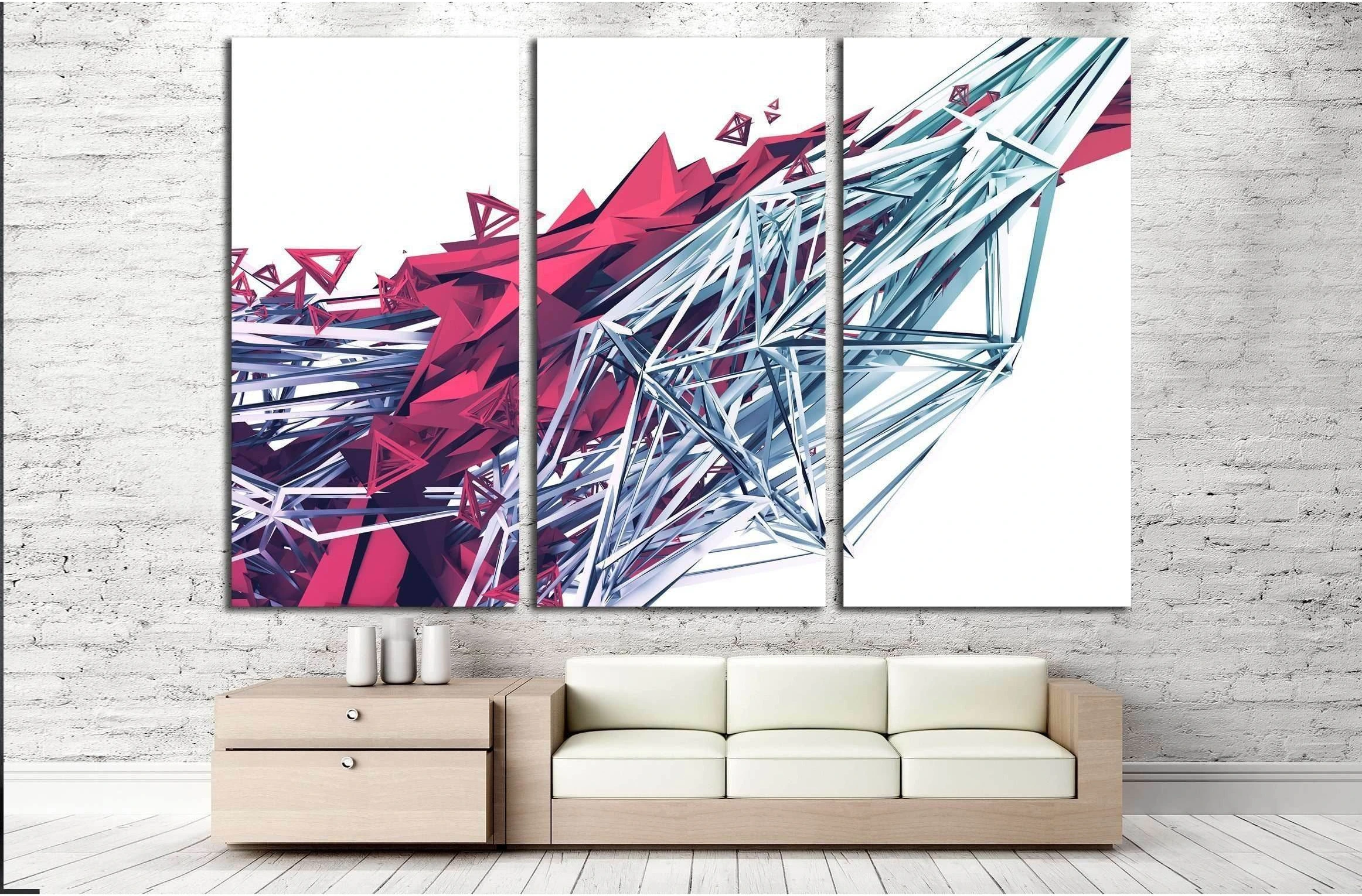Abstract 3d rendering of chaotic plexus surface. №2559 Ready to Hang Canvas Print - Zellart Canvas Prints ALL_Products, s-2559