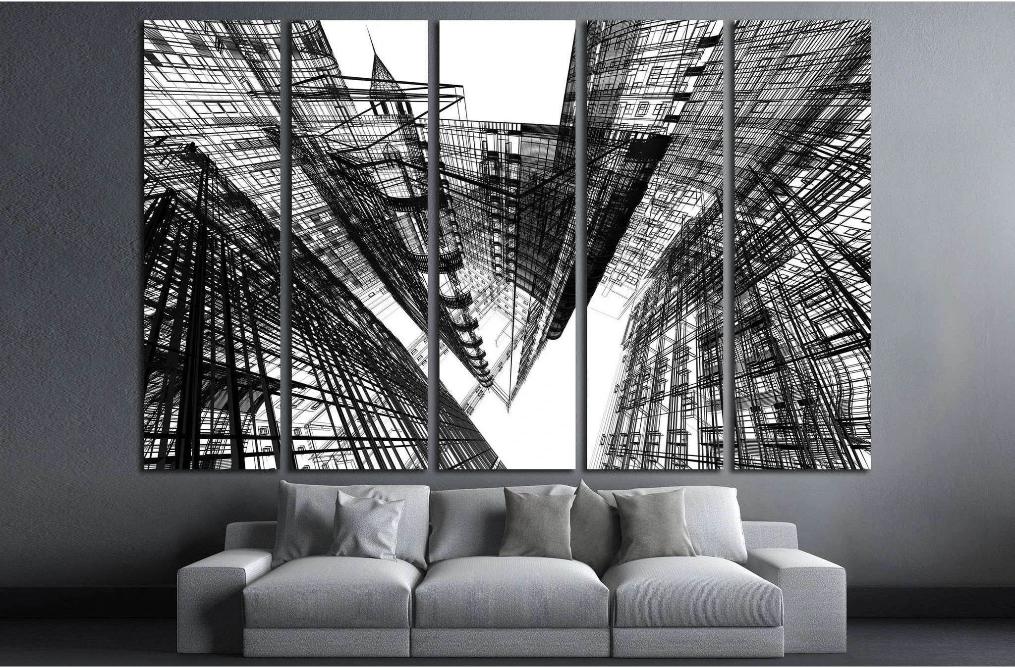 Abstract architecture №1582 Ready to Hang Canvas Print - Zellart Canvas Prints ALL_Products, s-1582