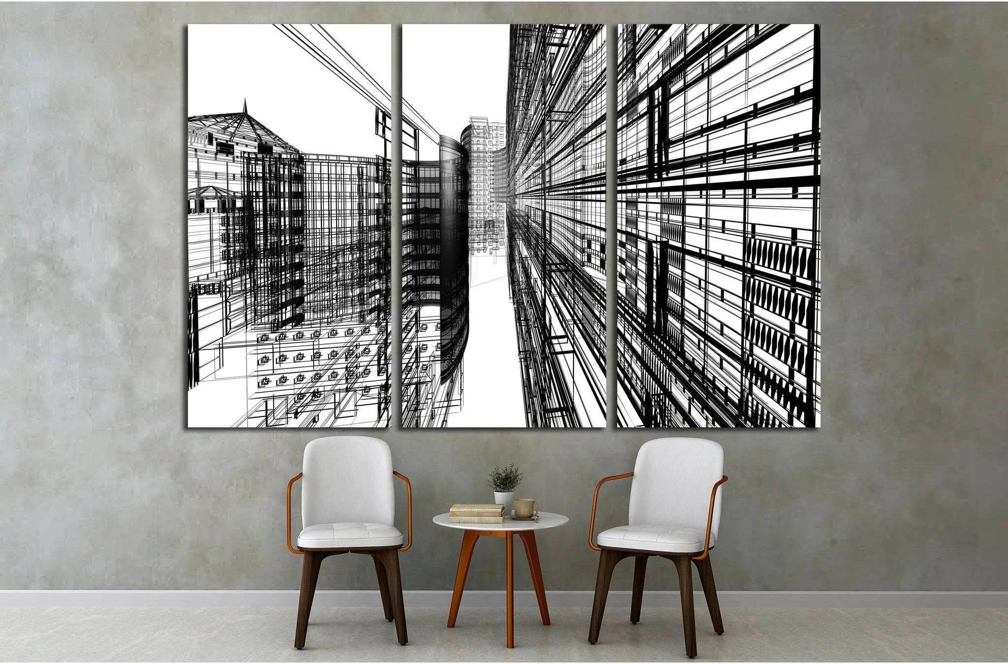 Abstract architecture №1583 Ready to Hang Canvas Print - Zellart Canvas Prints ALL_Products, s-1583