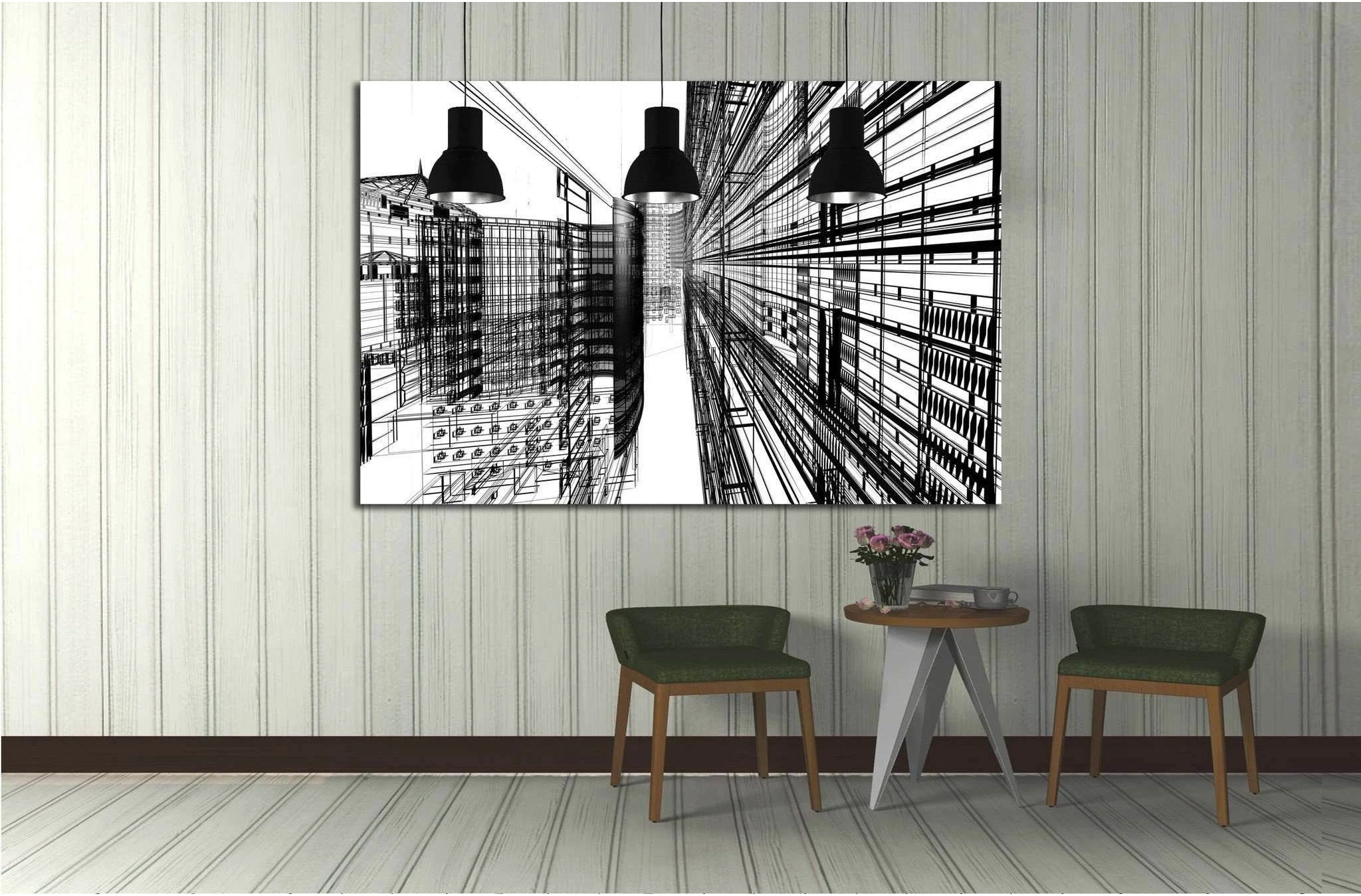 Abstract architecture №1583 Ready to Hang Canvas Print - Zellart Canvas Prints ALL_Products, s-1583