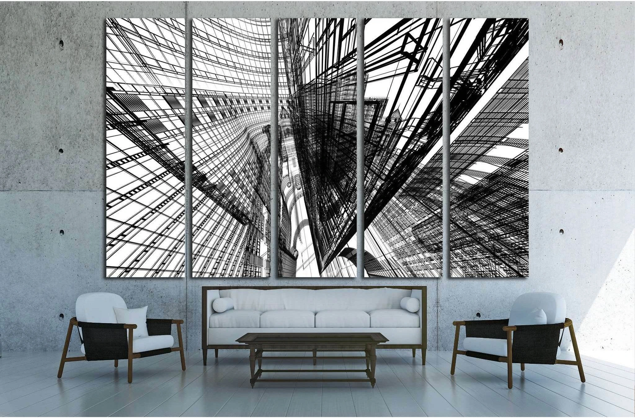 Abstract architecture №1585 Ready to Hang Canvas Print - Zellart Canvas Prints ALL_Products, s-1585