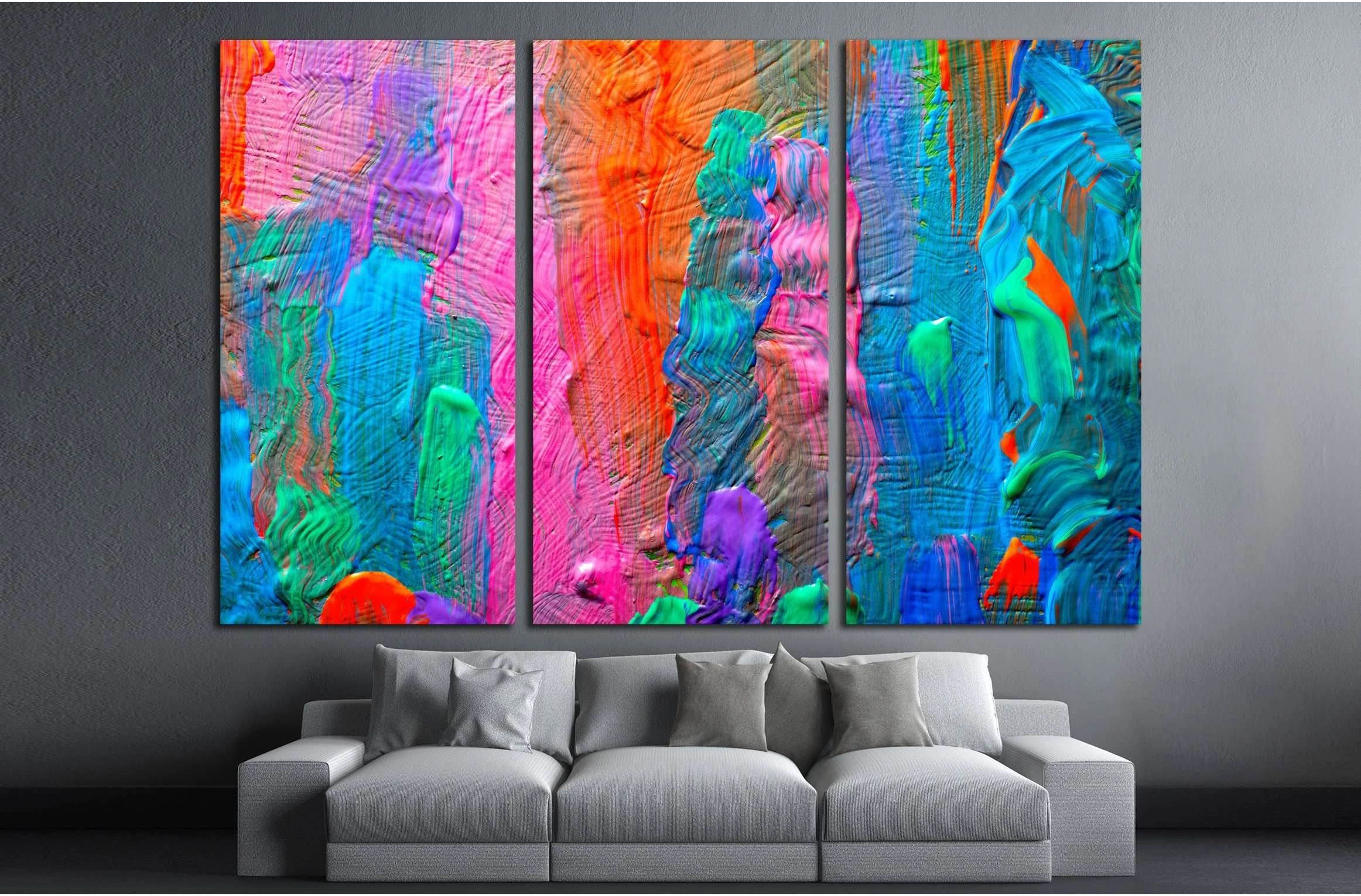 Abstract art background. Hand-painted background. SELF MADE №2881 Ready to Hang Canvas Print - Zellart Canvas Prints ALL_Products, s-2881