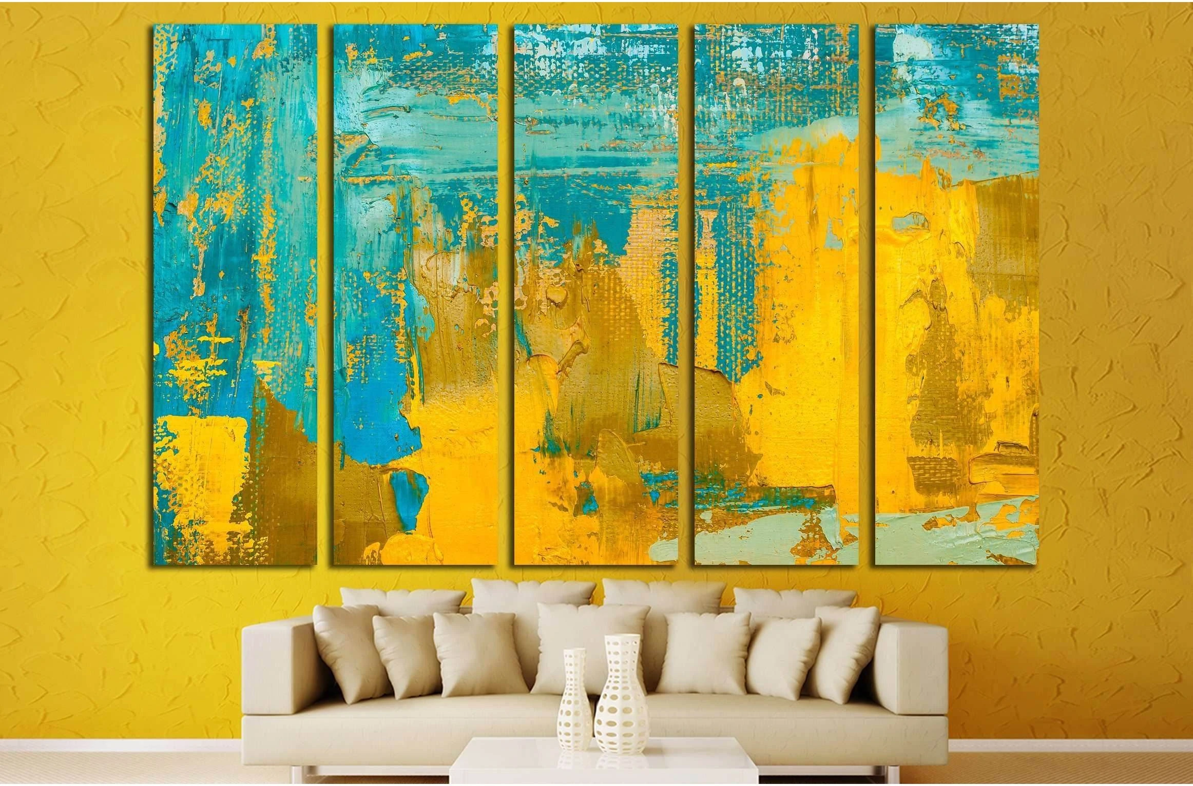 Abstract art background. Oil painting on canvas №3227 Ready to Hang Canvas Print - Zellart Canvas Prints ALL_Products, s-3227