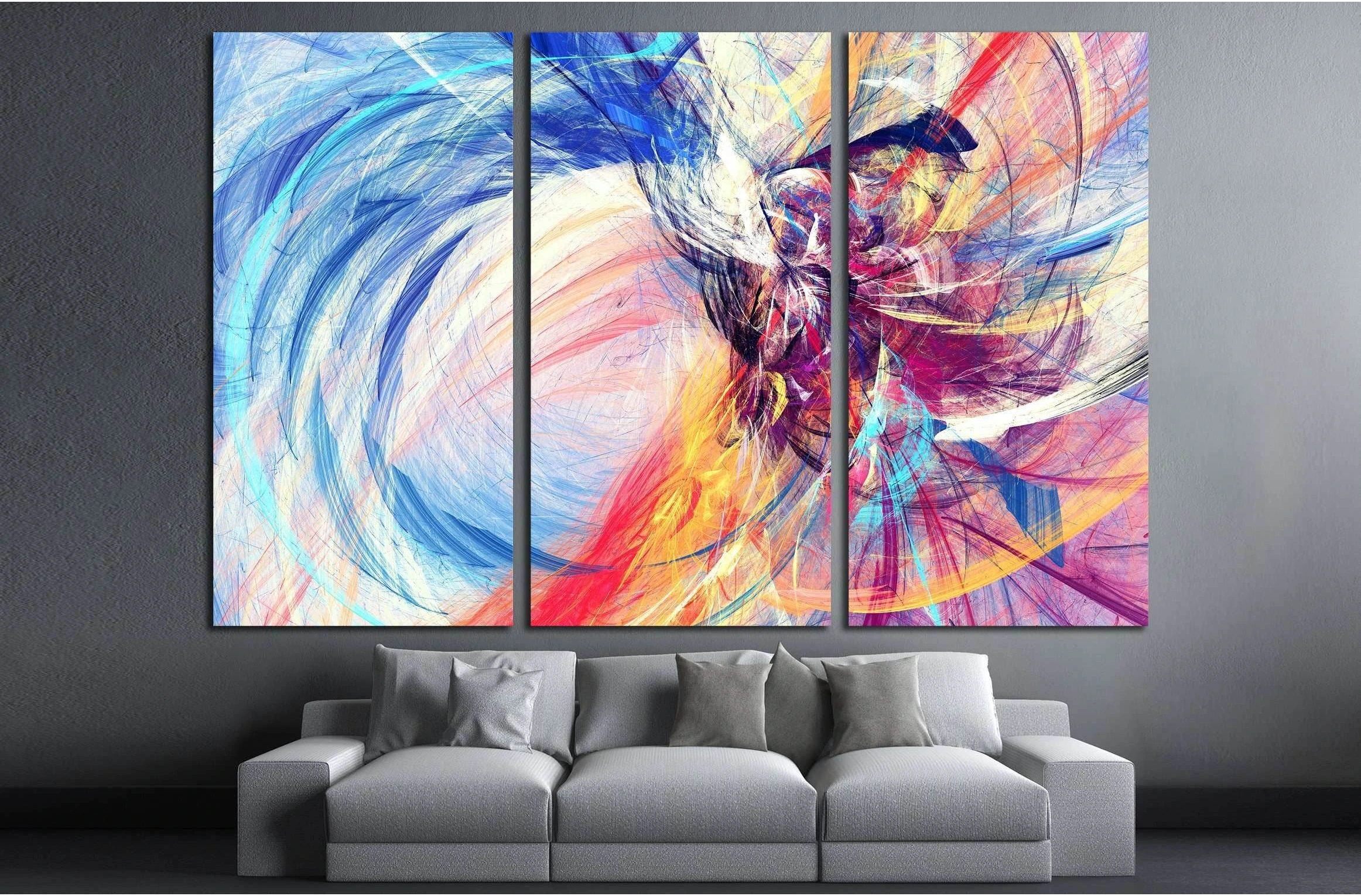 Abstract beautiful multicolor bright artistic background №2887 Ready to Hang Canvas Print - Zellart Canvas Prints ALL_Products, s-2887