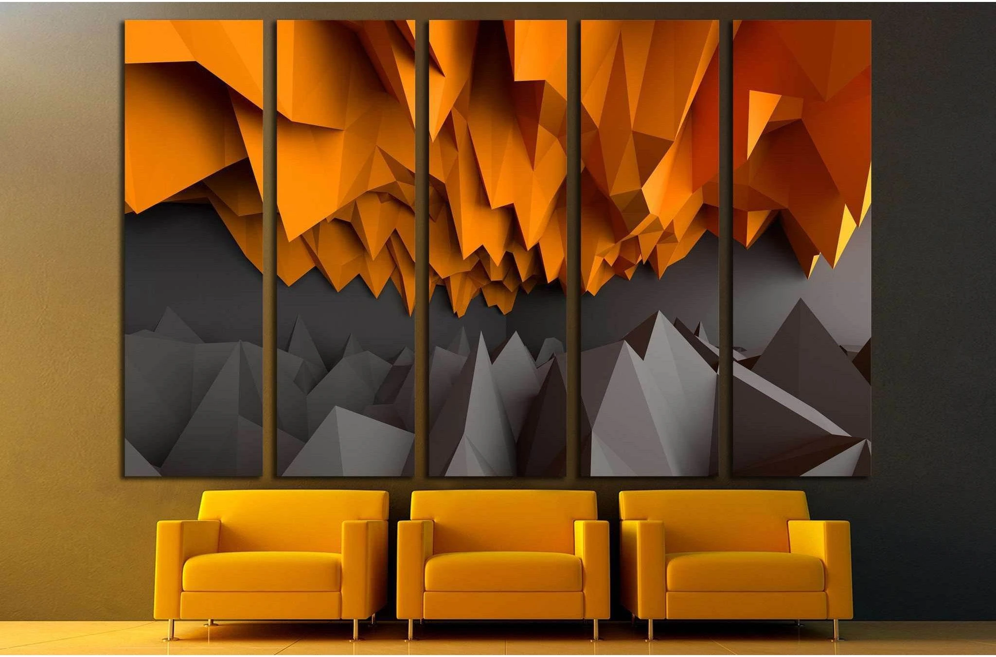 Abstract black and orange background №1611 Ready to Hang Canvas Print - Zellart Canvas Prints ALL_Products, s-1611