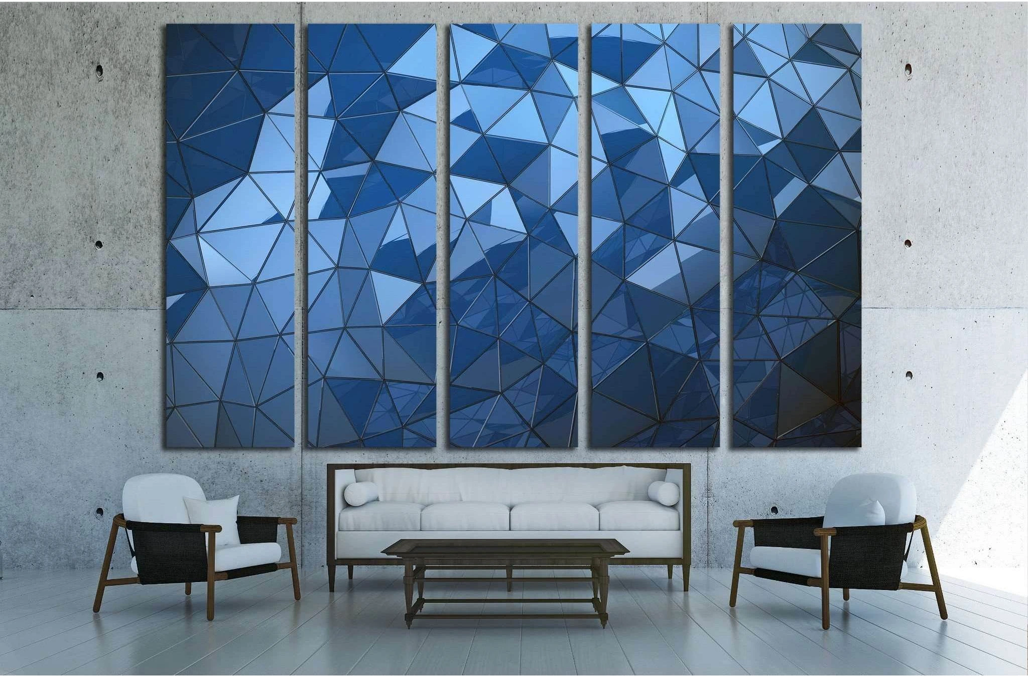 Abstract Blue polygon background №1607 Ready to Hang Canvas Print - Zellart Canvas Prints ALL_Products, s-1607