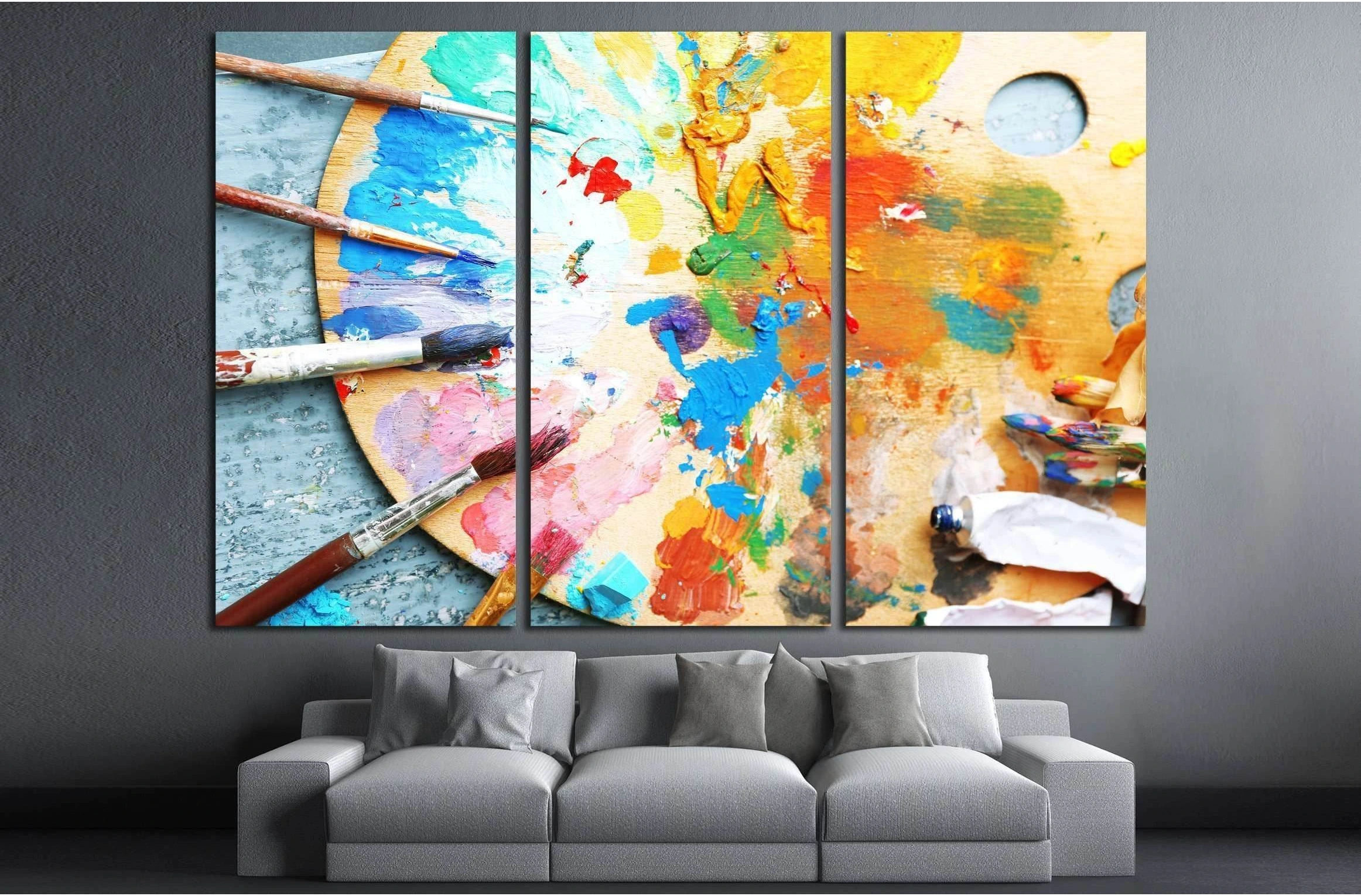 Abstract design of white powder cloud against dark background №2536 Ready to Hang Canvas Print - Zellart Canvas Prints ALL_Products, s-2536