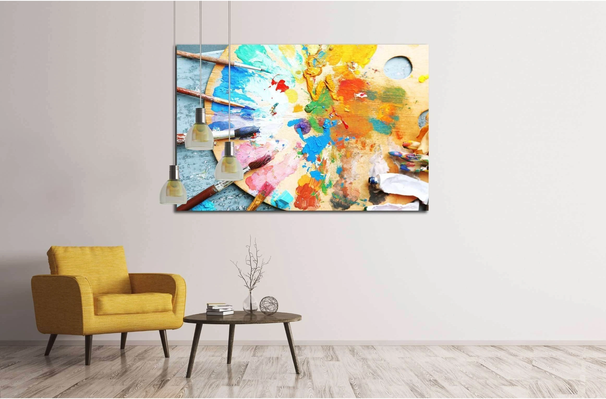 Abstract design of white powder cloud against dark background №2536 Ready to Hang Canvas Print - Zellart Canvas Prints ALL_Products, s-2536