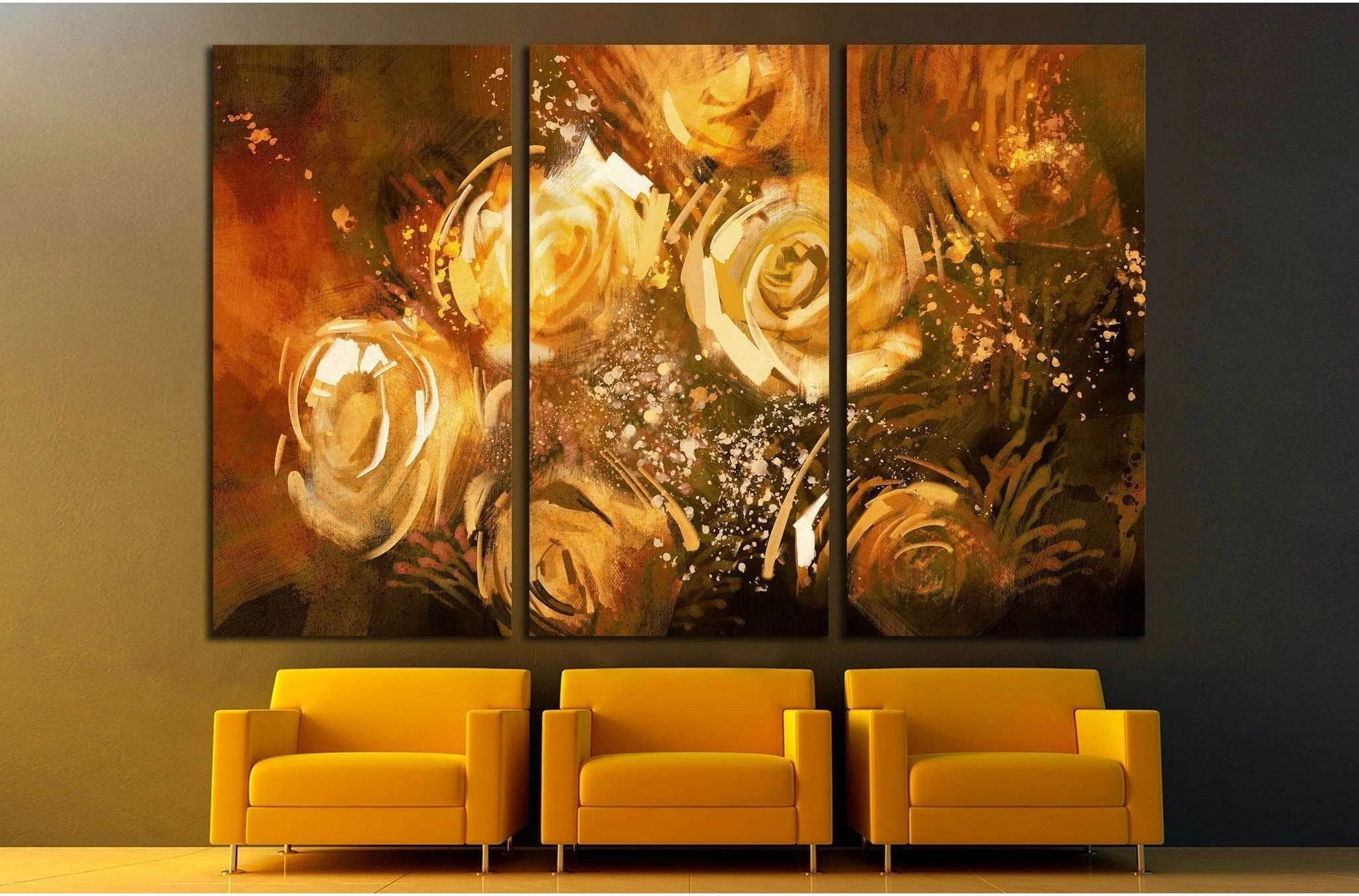 abstract flowers vintage style №1345 Ready to Hang Canvas Print - Zellart Canvas Prints ALL_Products, s-1345