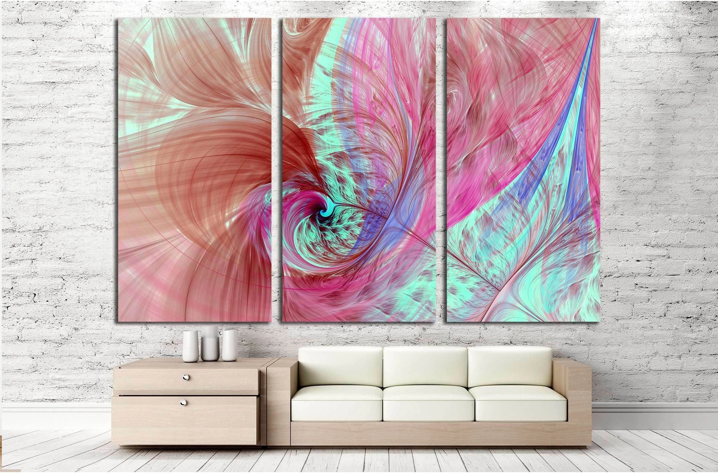 Abstract fractal patterns and shapes. Flowers and spirals №2878 Ready to Hang Canvas Print - Zellart Canvas Prints ALL_Products, s-2878