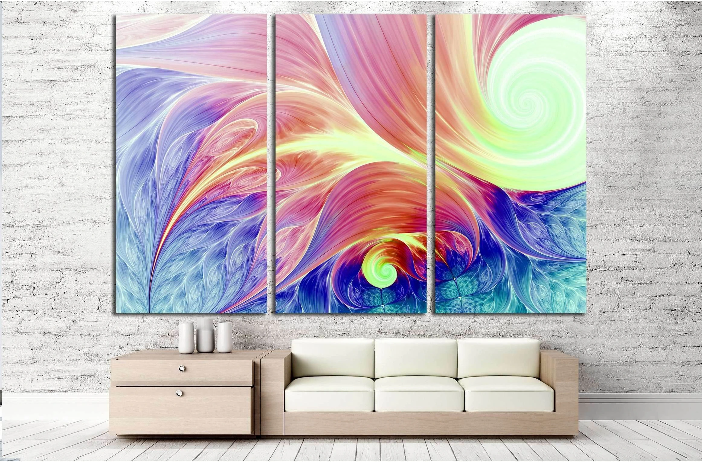 Abstract fractal patterns and shapes. Flowers and spirals №2896 Ready to Hang Canvas Print - Zellart Canvas Prints ALL_Products, s-2896