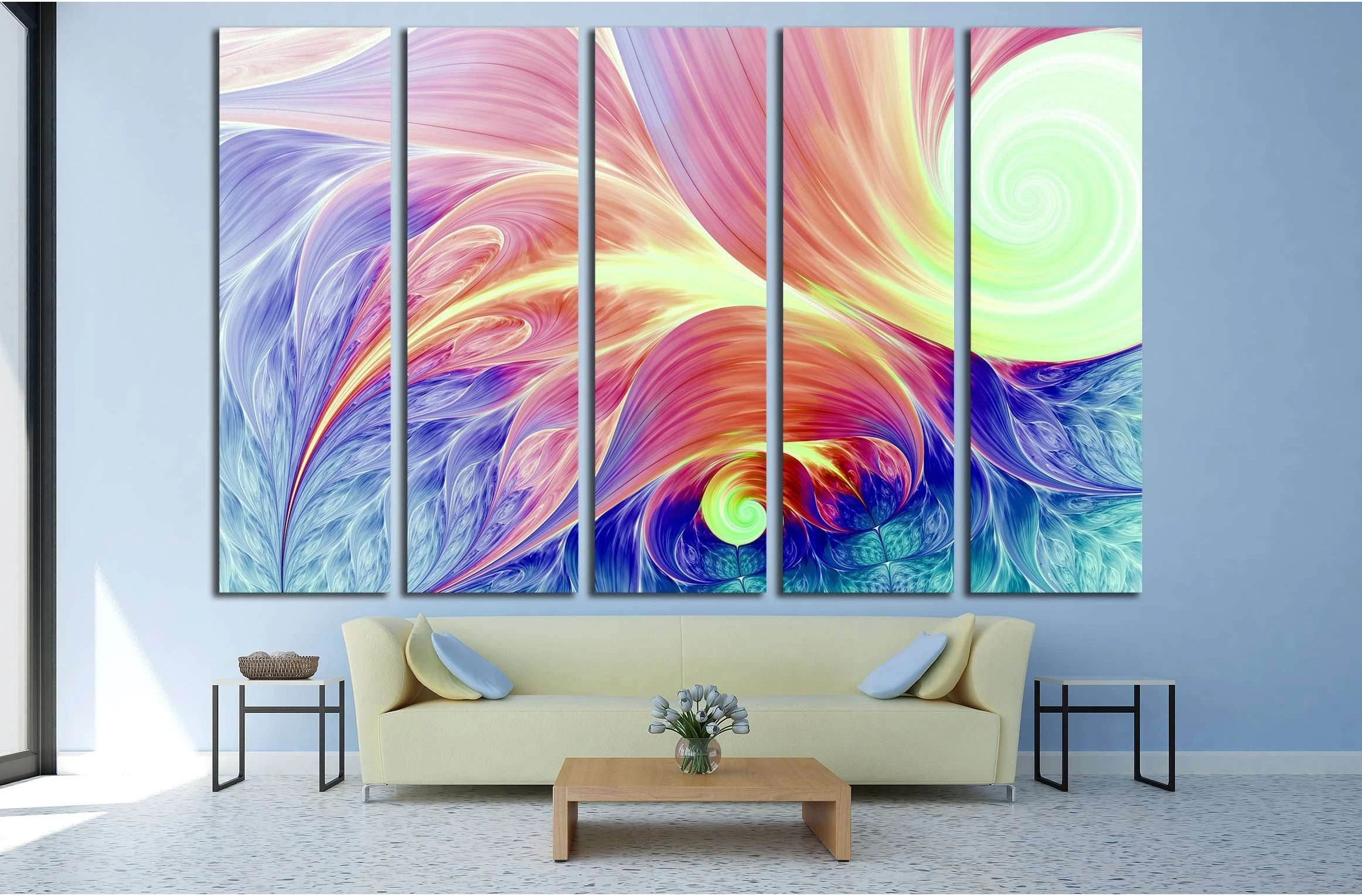 Abstract fractal patterns and shapes. Flowers and spirals №2896 Ready to Hang Canvas Print - Zellart Canvas Prints ALL_Products, s-2896