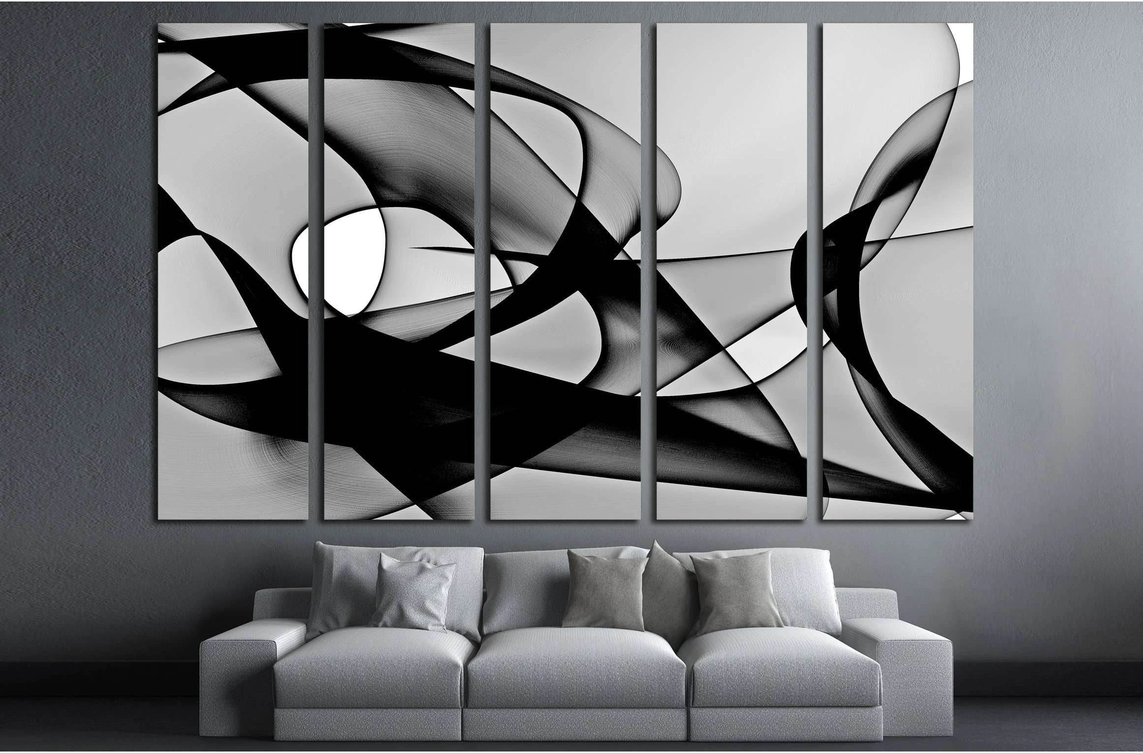 Abstract generated black and white pattern background №2880 Ready to Hang Canvas Print - Zellart Canvas Prints ALL_Products, s-2880
