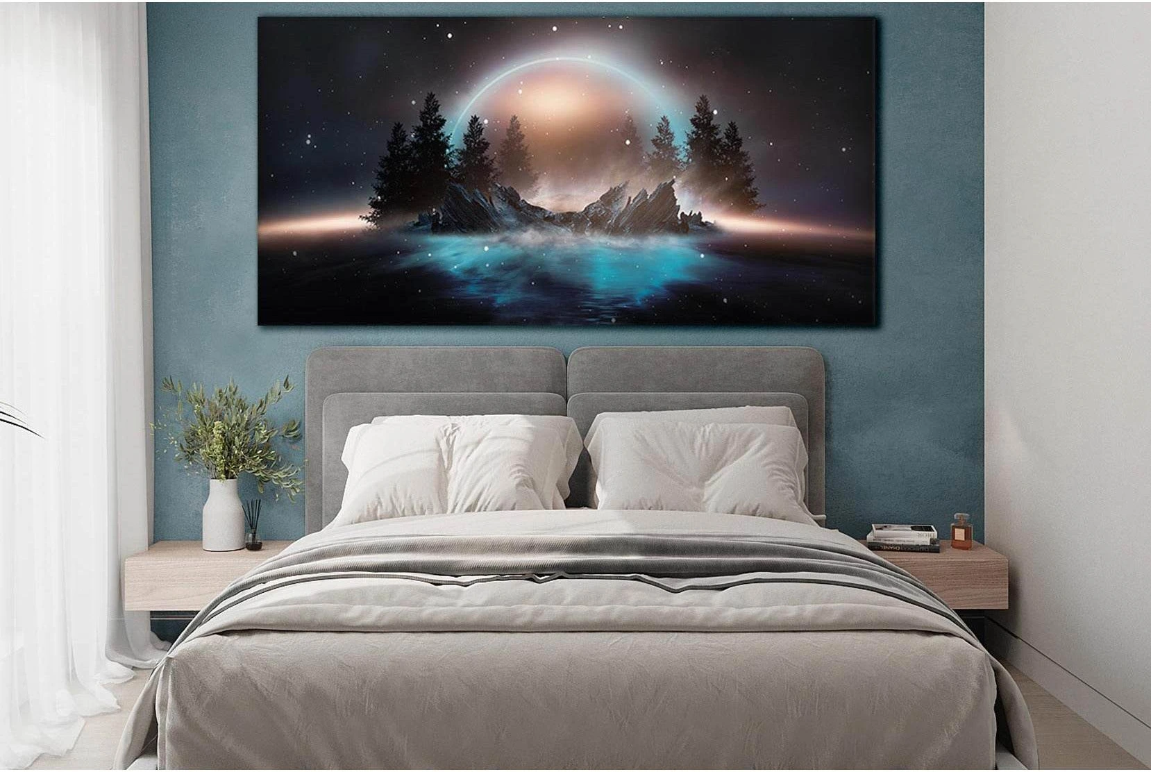 Abstract Landscape And Island №SL1234 Ready to Hang Canvas Print - Zellart Canvas Prints 0new, ALL_Products, Fantasy And Sci Fi Wall Art