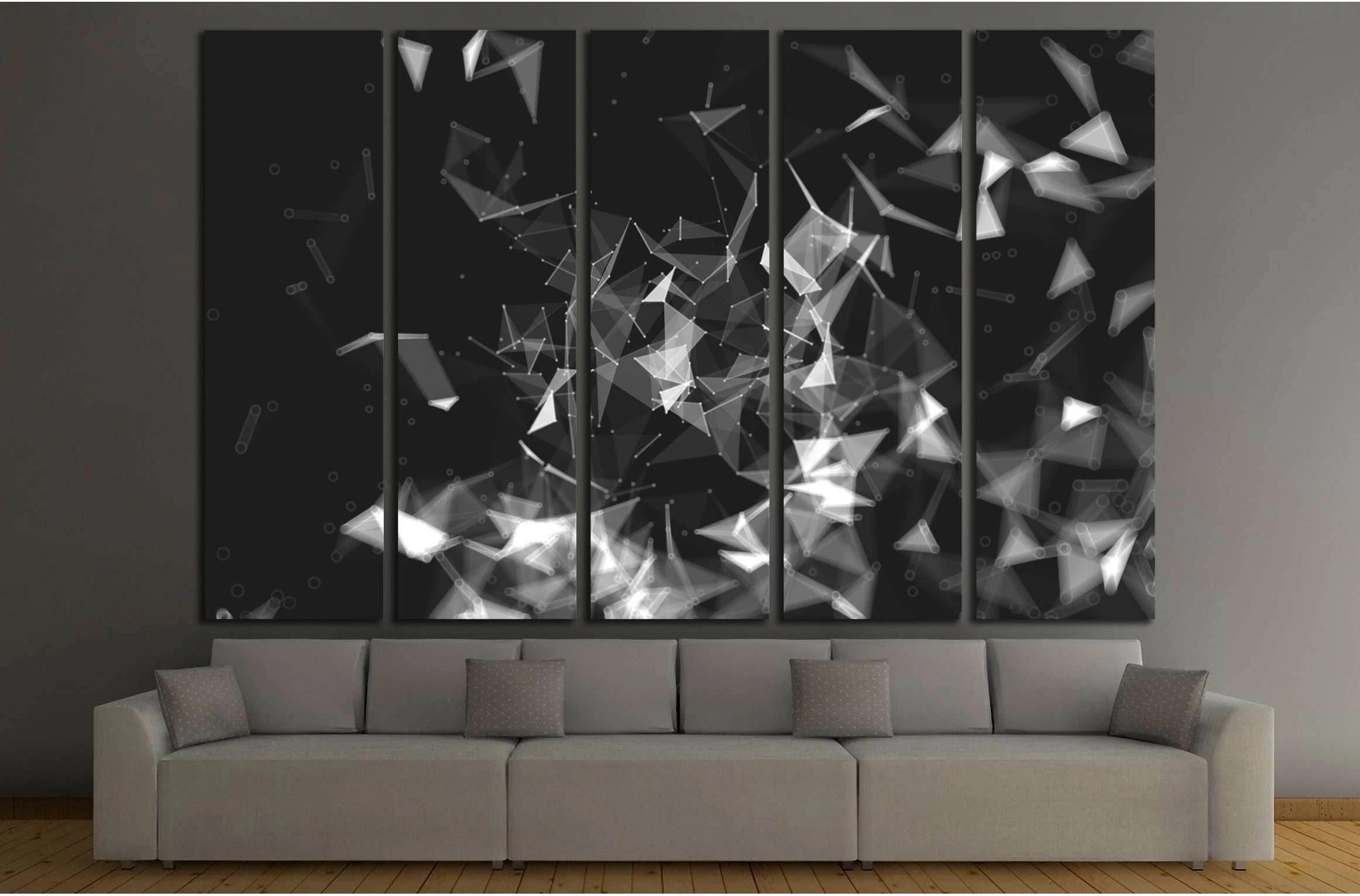 Abstract low poly background, geometry triangle, mosaic pastel color background №2554 Ready to Hang Canvas Print - Zellart Canvas Prints ALL_Products, s-2554