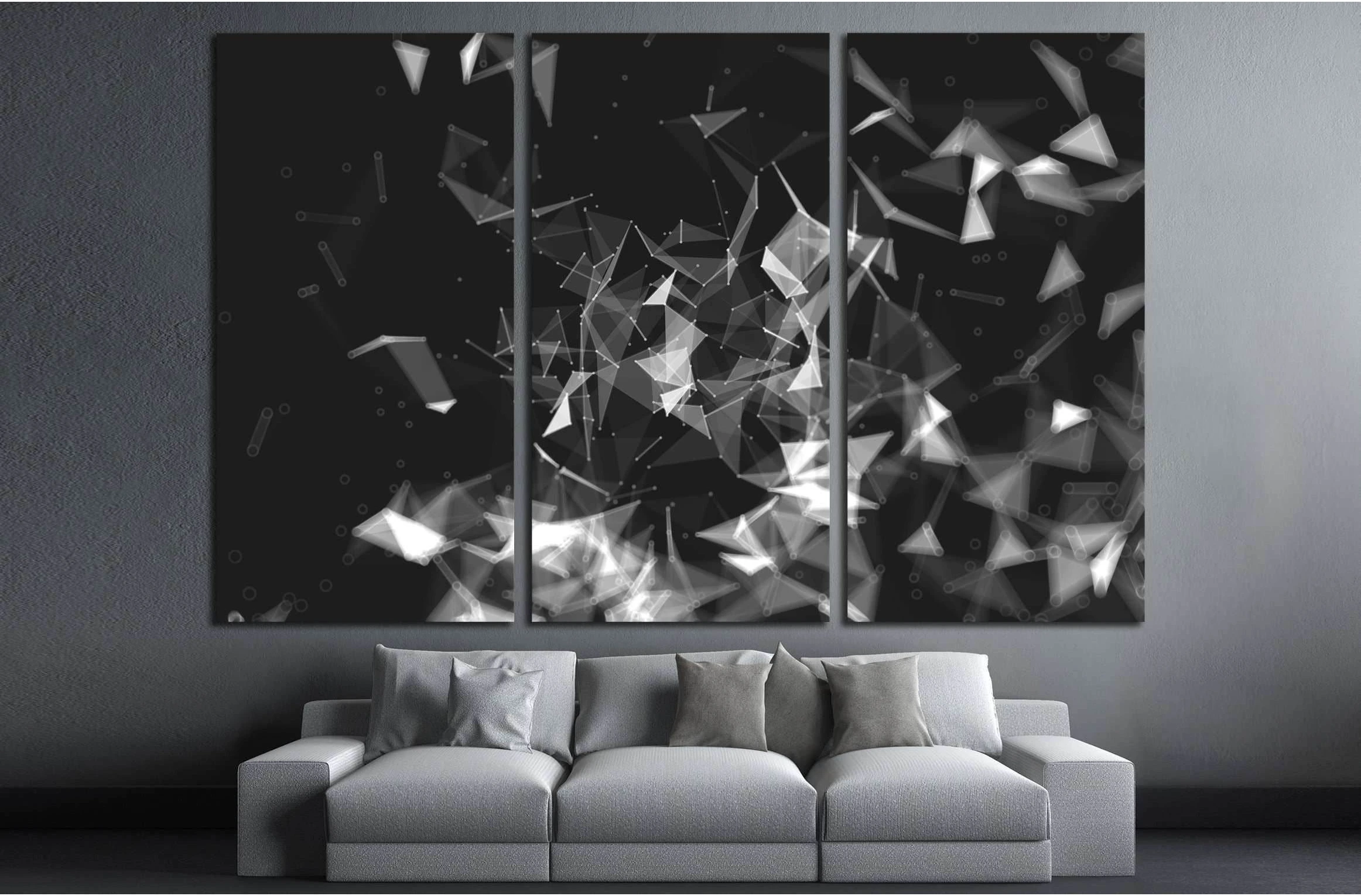 Abstract low poly background, geometry triangle, mosaic pastel color background №2554 Ready to Hang Canvas Print - Zellart Canvas Prints ALL_Products, s-2554