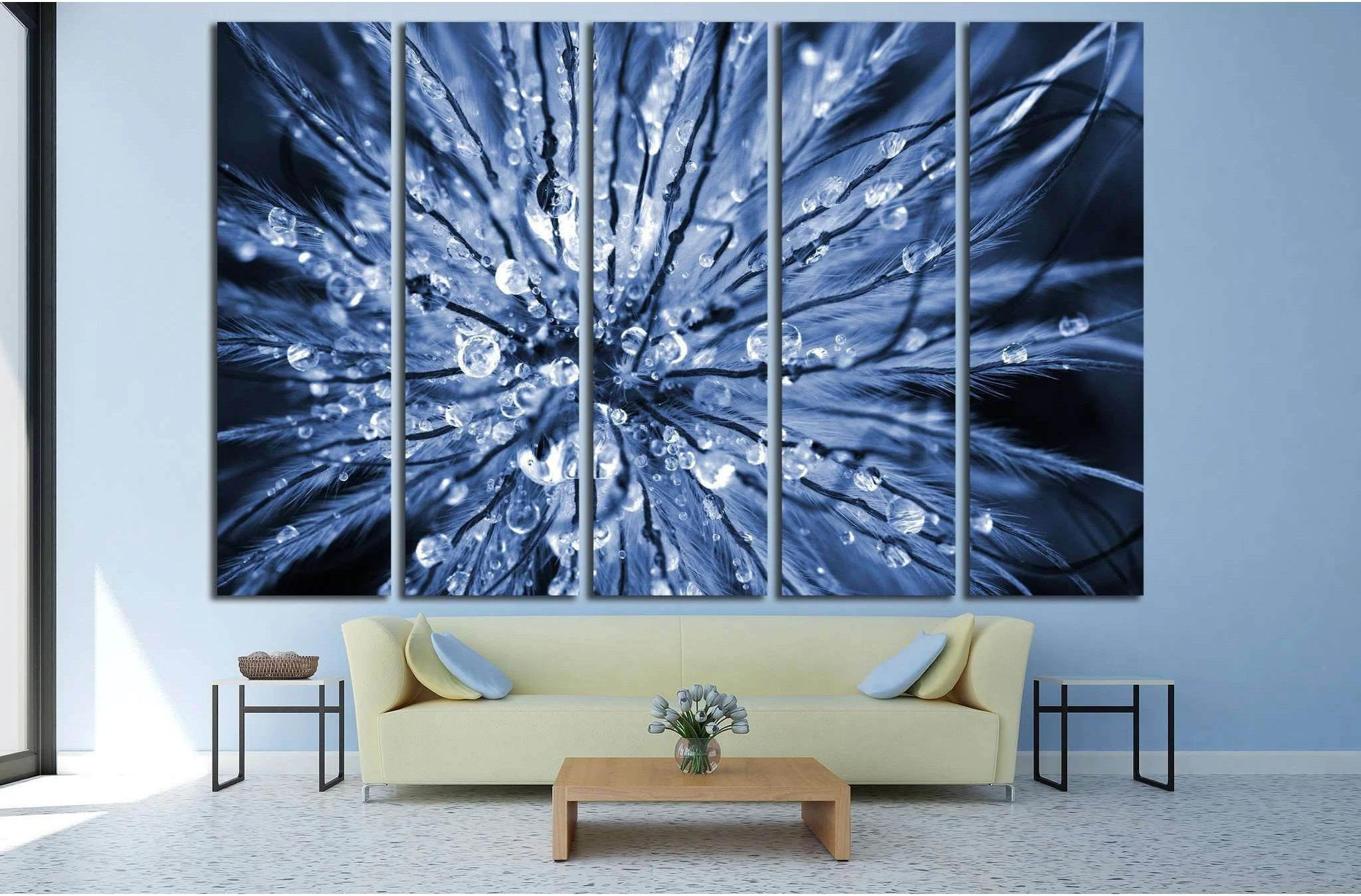 Abstract macro picture of dewdrops №1336 Ready to Hang Canvas Print - Zellart Canvas Prints ALL_Products, s-1336