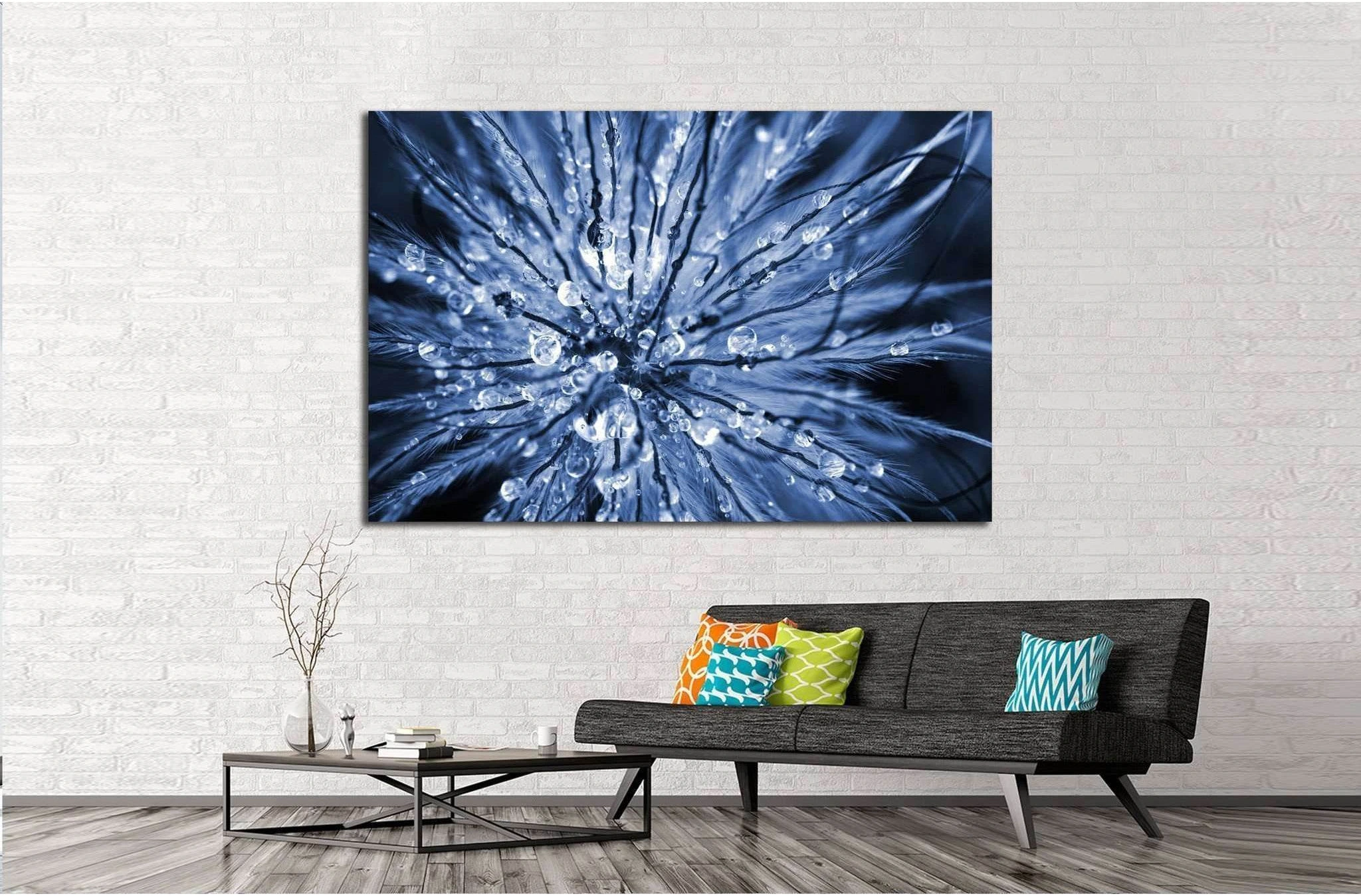 Abstract macro picture of dewdrops №1336 Ready to Hang Canvas Print - Zellart Canvas Prints ALL_Products, s-1336