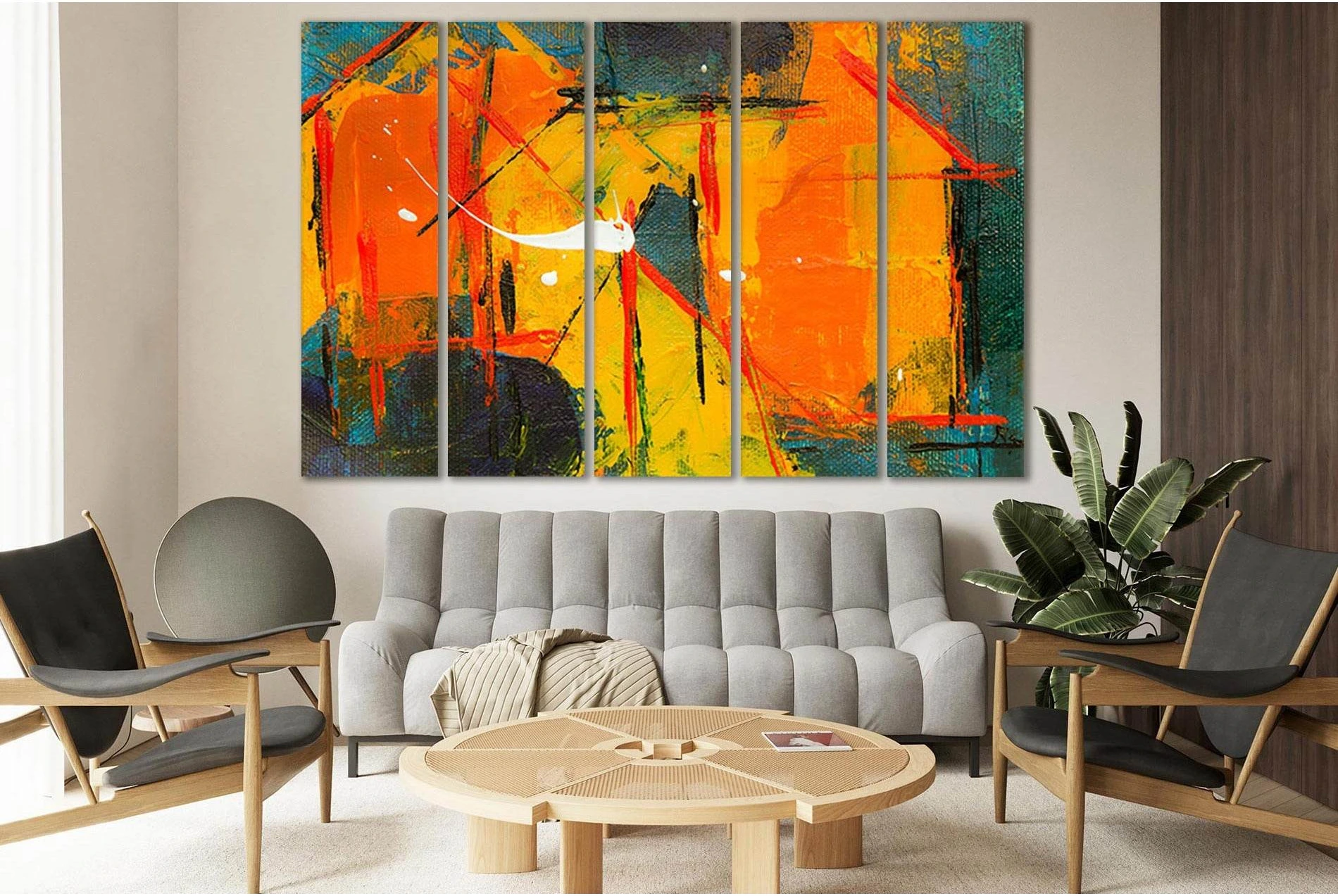 Abstract Oil Painting №SL582 Ready to Hang Canvas Print - Zellart Canvas Prints 0new, ALL_Products, Oil Painting Wall Art