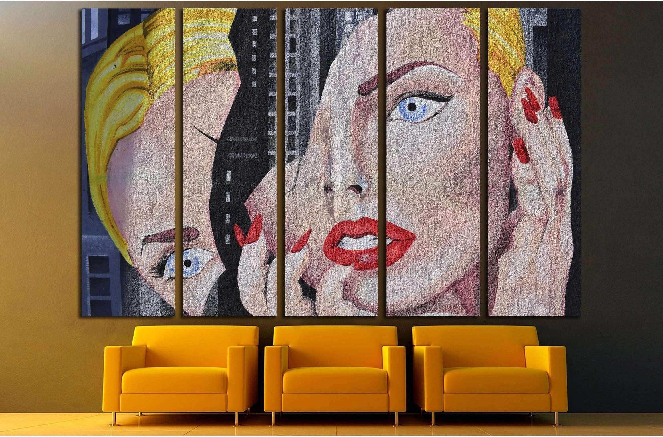 Abstract pop art №3308 Ready to Hang Canvas Print - Zellart Canvas Prints ALL_Products, s-3308