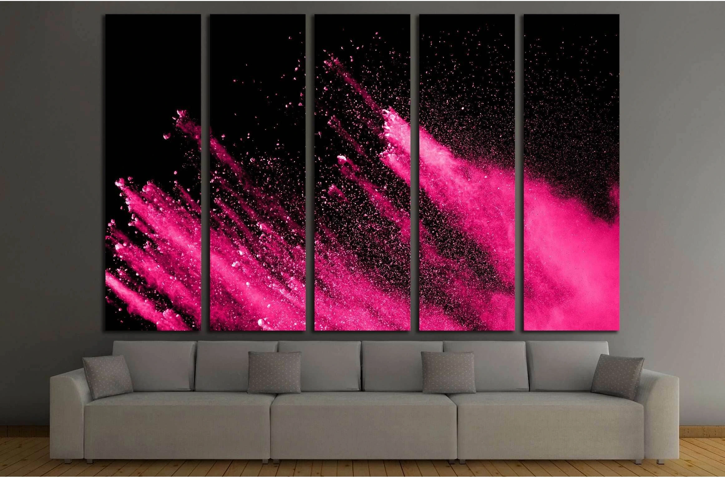 abstract powder splatted background,Freeze motion of color powder exploding №3022 Ready to Hang Canvas Print - Zellart Canvas Prints ALL_Products, s-3022