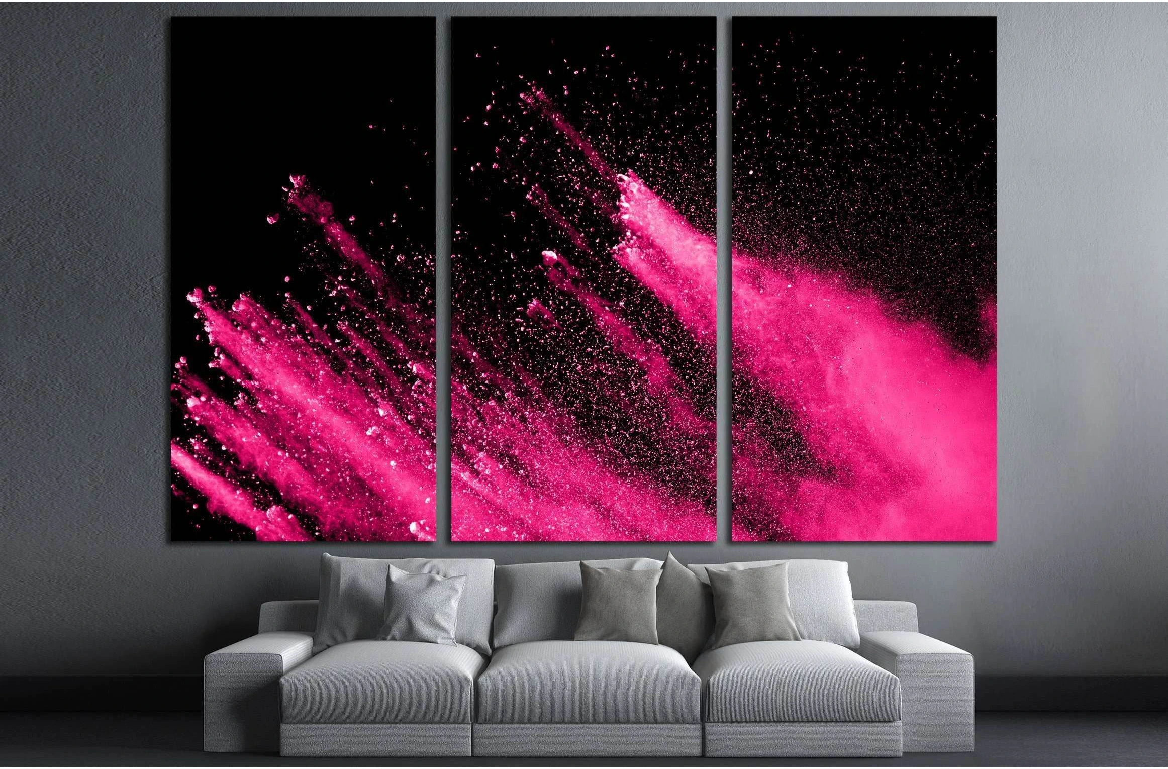 abstract powder splatted background,Freeze motion of color powder exploding №3022 Ready to Hang Canvas Print - Zellart Canvas Prints ALL_Products, s-3022