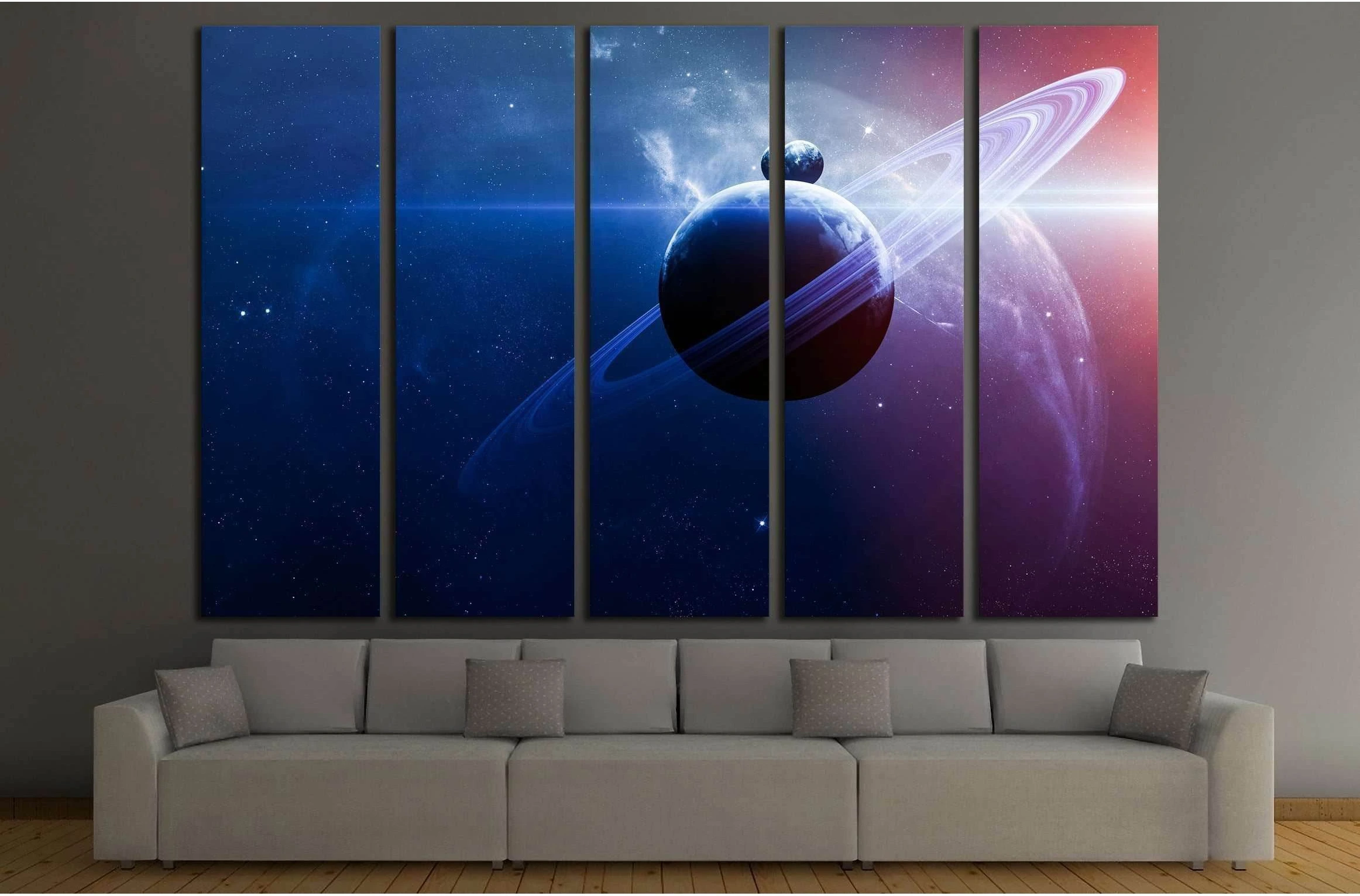 Abstract scientific background - planets in space, nebula and stars №2431 Ready to Hang Canvas Print - Zellart Canvas Prints ALL_Products, s-2431