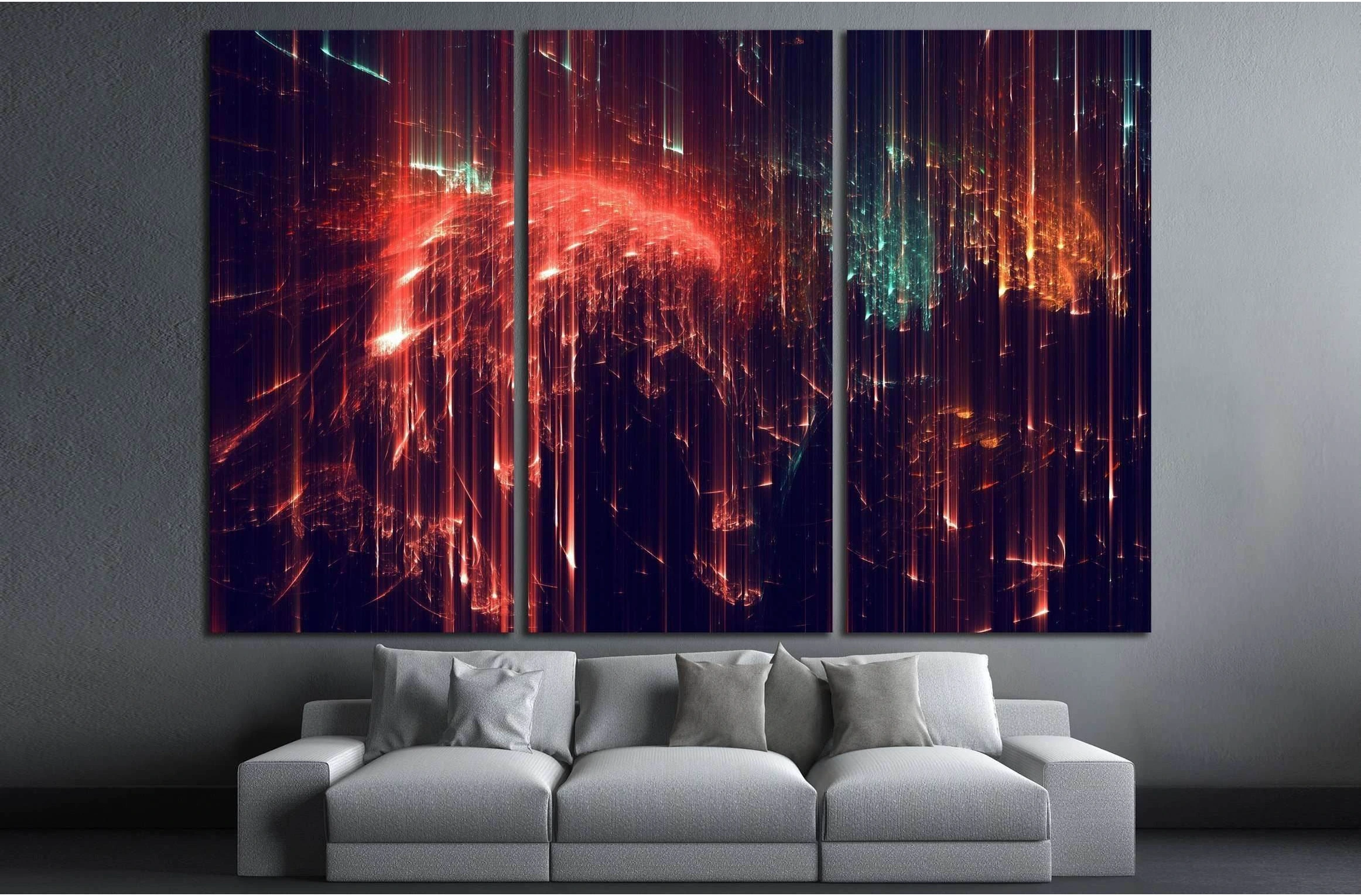 Abstract shapes made of fractal textures. №2548 Ready to Hang Canvas Print - Zellart Canvas Prints ALL_Products, s-2548