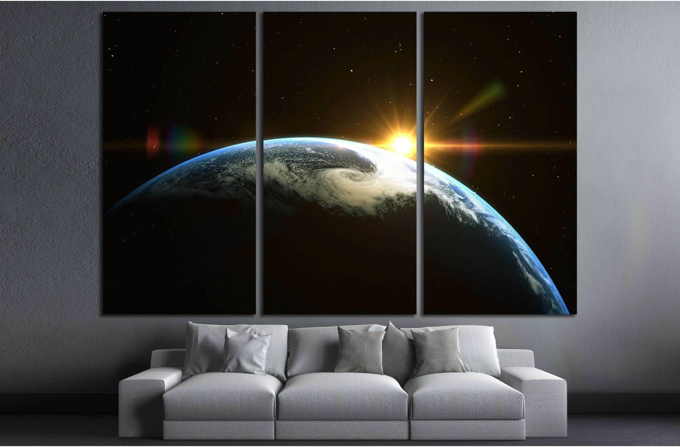 Abstract space sunrise. Elements of this image furnished by NASA №2455 Ready to Hang Canvas Print - Zellart Canvas Prints ALL_Products, s-2455