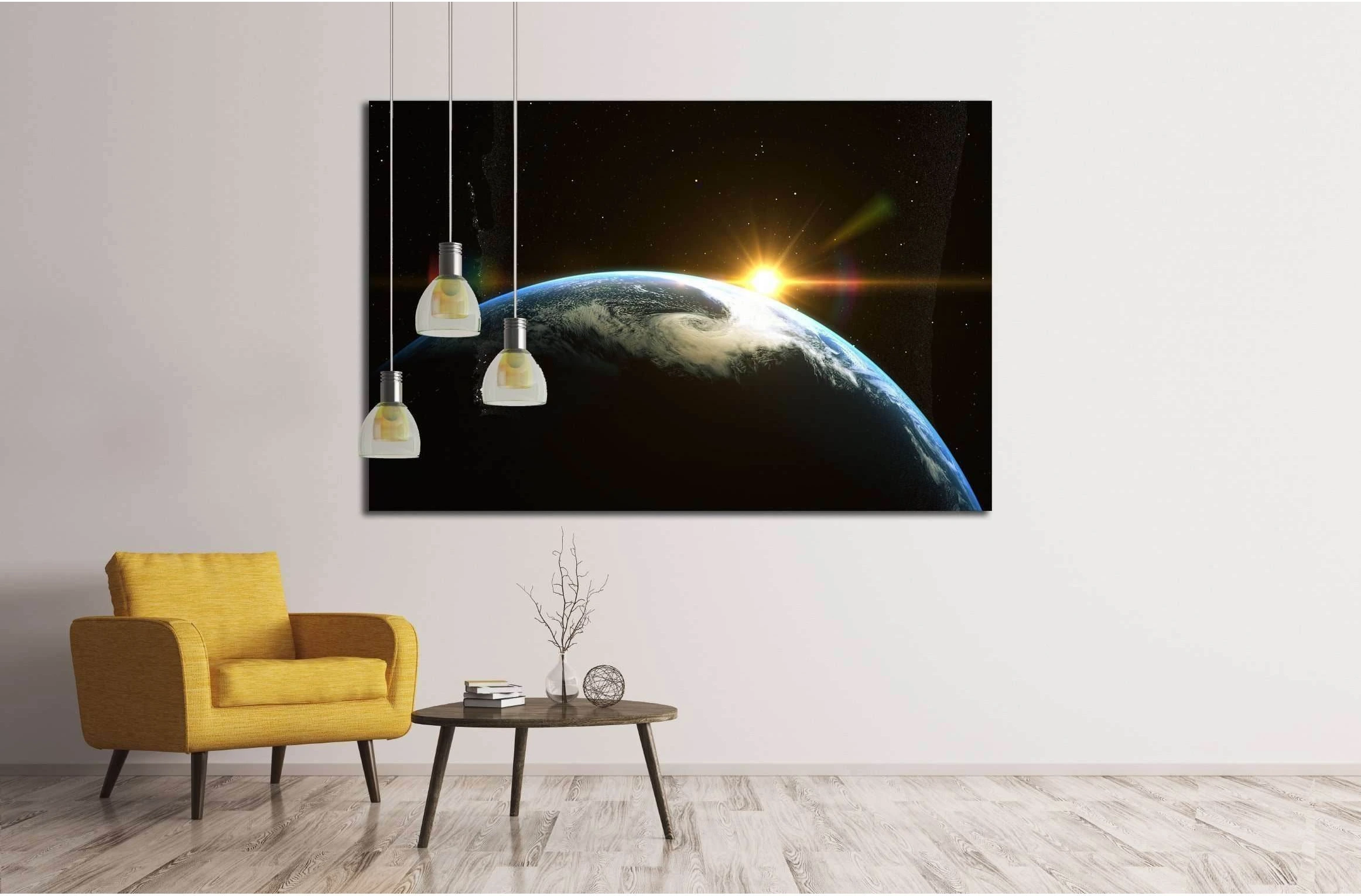 Abstract space sunrise. Elements of this image furnished by NASA №2455 Ready to Hang Canvas Print - Zellart Canvas Prints ALL_Products, s-2455
