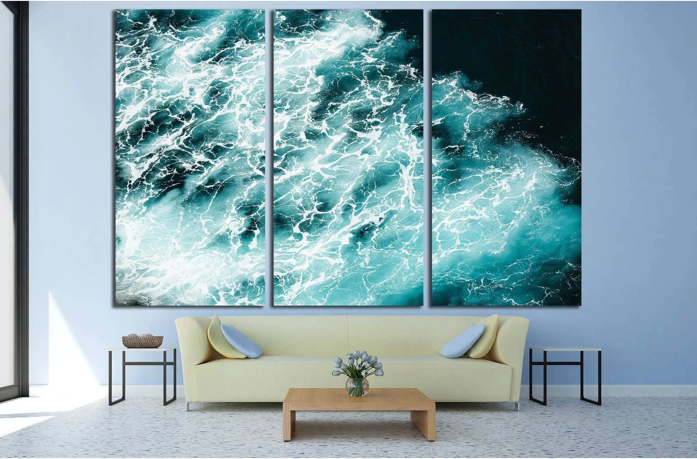 Abstract splash turquoise sea water for background №3139 Ready to Hang Canvas Print - Zellart Canvas Prints ALL_Products, s-3139