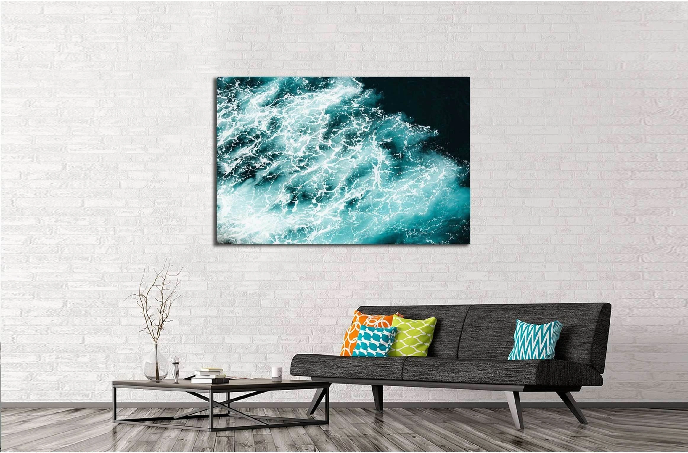 Abstract splash turquoise sea water for background №3139 Ready to Hang Canvas Print - Zellart Canvas Prints ALL_Products, s-3139