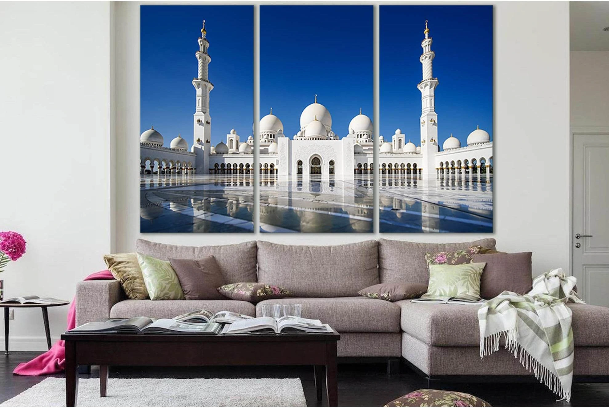 Abu Dhabi Mosque №SL1370 Ready to Hang Canvas Print - Zellart Canvas Prints 0new, ALL_Products, Architecture