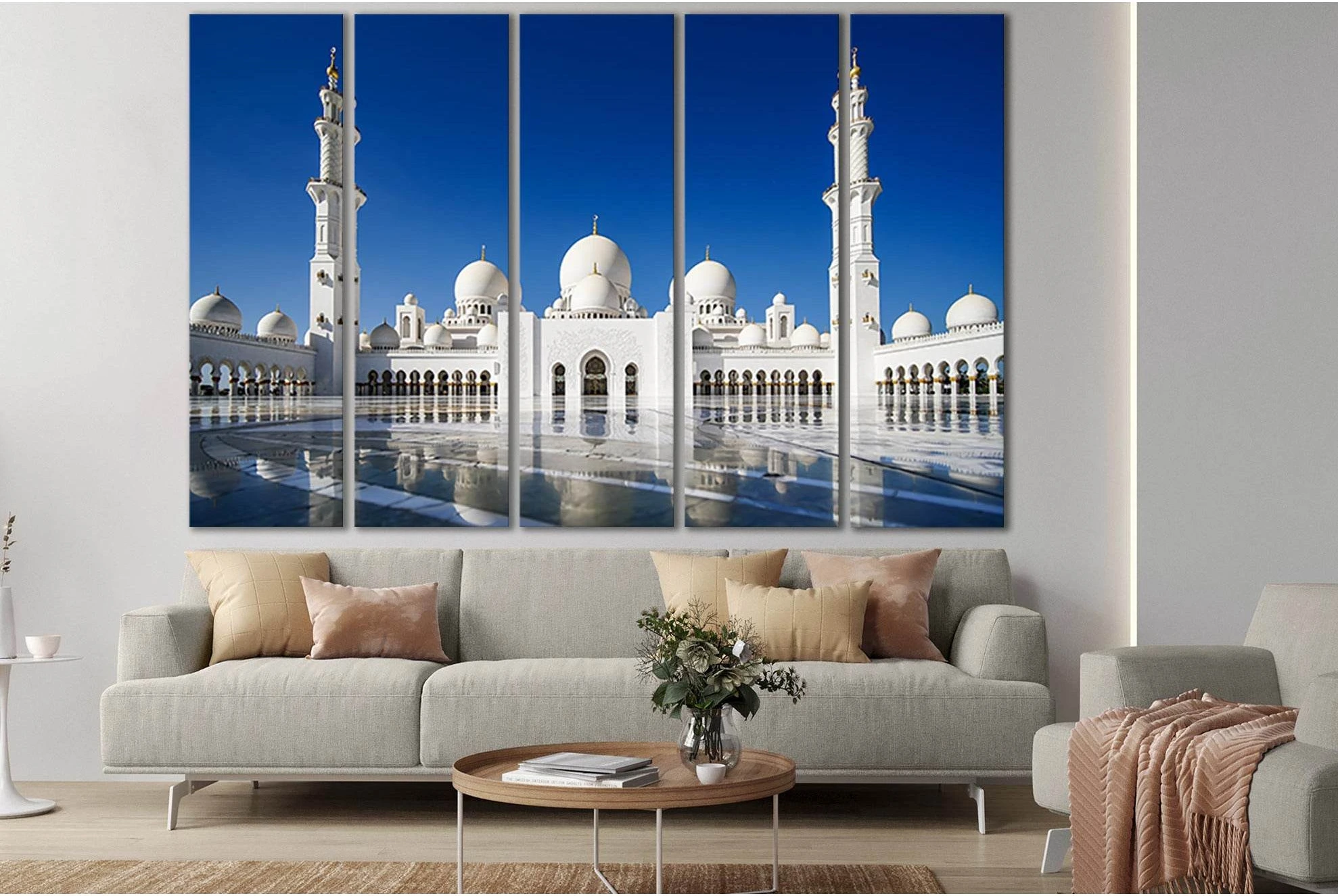 Abu Dhabi Mosque №SL1370 Ready to Hang Canvas Print - Zellart Canvas Prints 0new, ALL_Products, Architecture