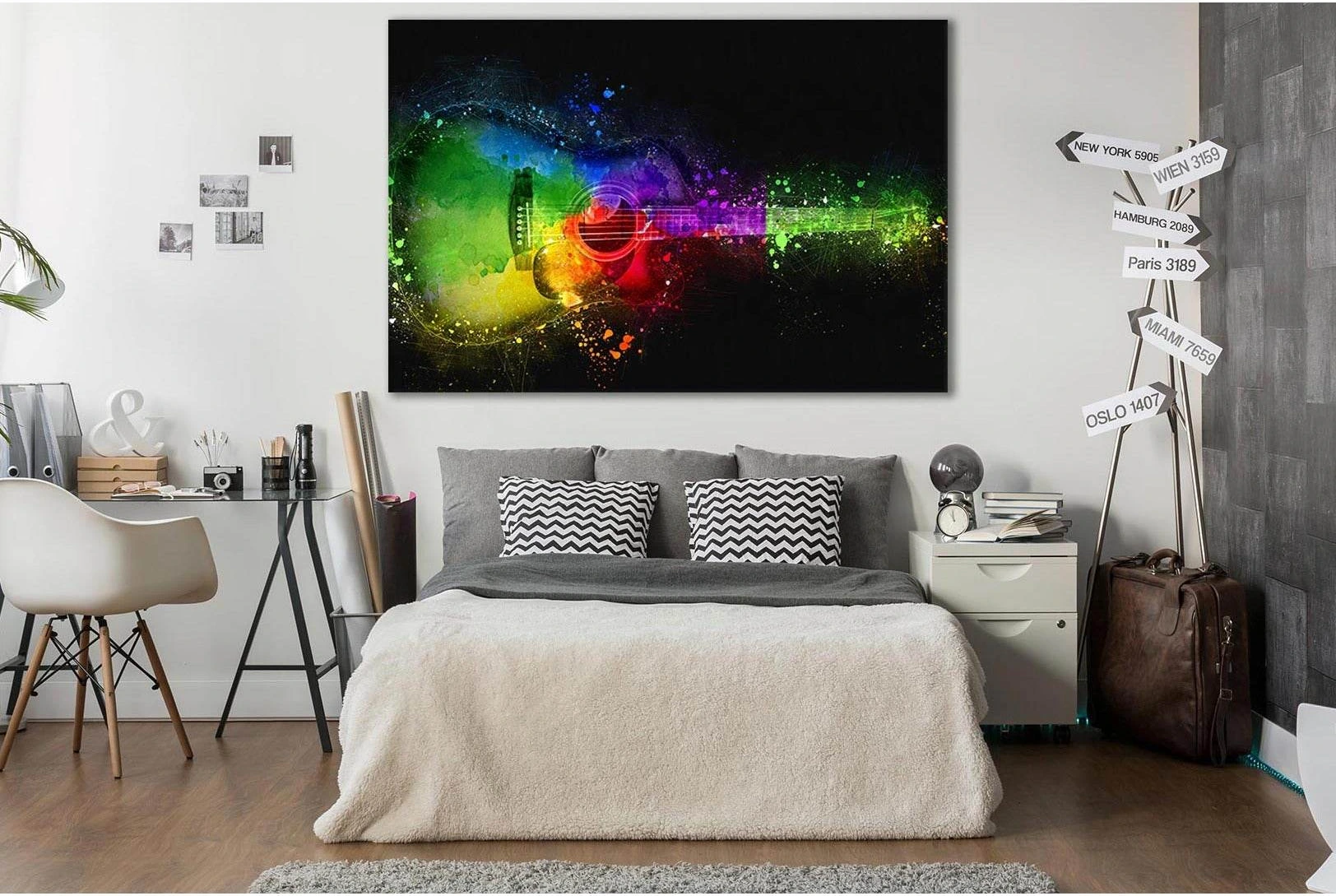 Acoustic Guitar Pop Art №SL525 Ready to Hang Canvas Print - Zellart Canvas Prints 0new, ALL_Products, Pop ART