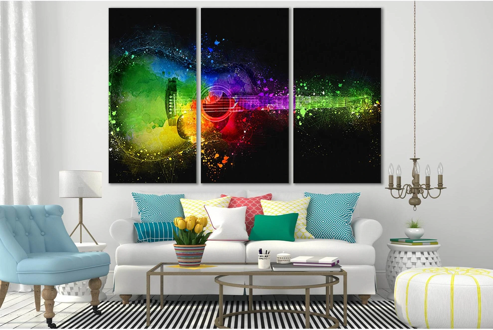 Acoustic Guitar Pop Art №SL525 Ready to Hang Canvas Print - Zellart Canvas Prints 0new, ALL_Products, Pop ART