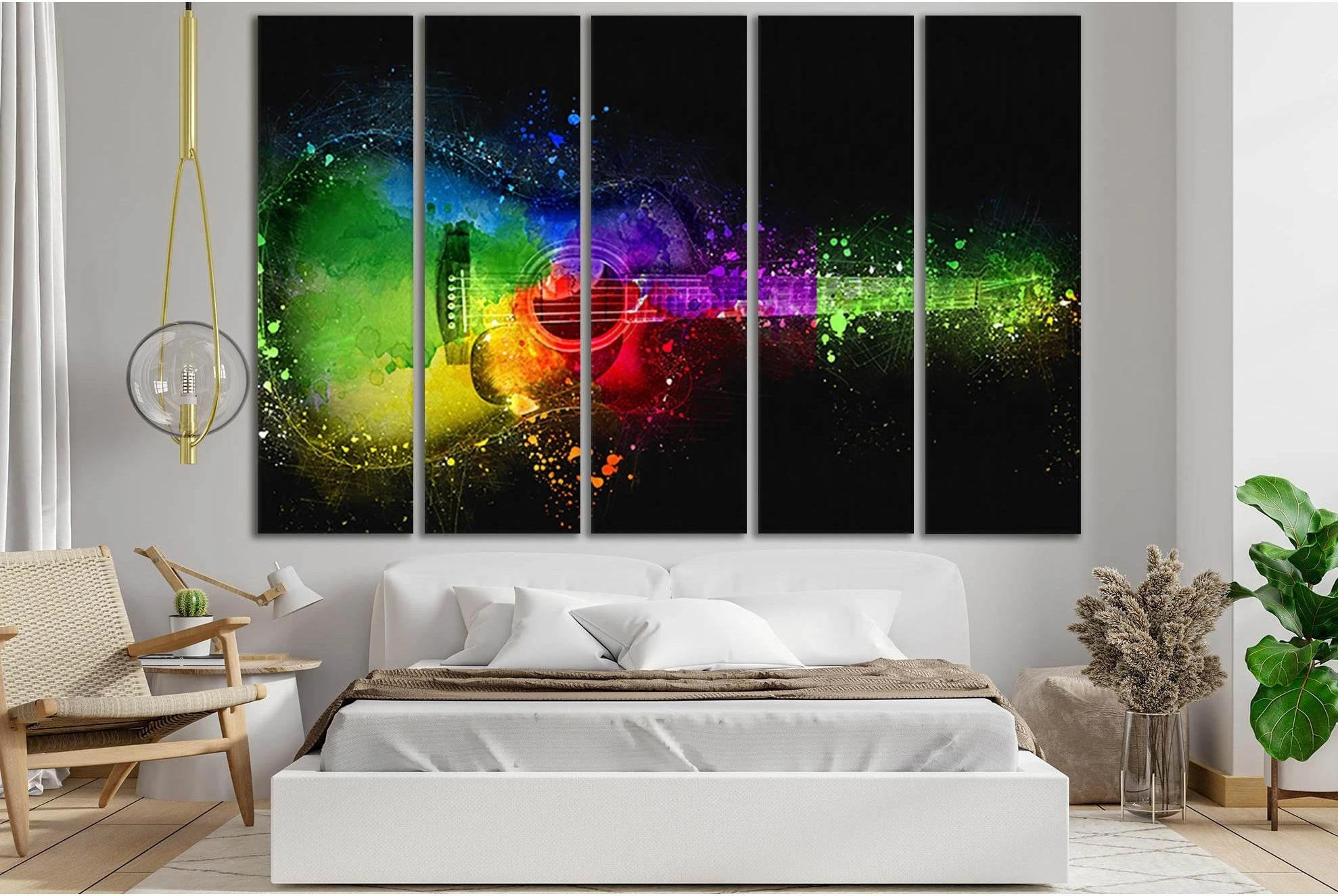 Acoustic Guitar Pop Art №SL525 Ready to Hang Canvas Print - Zellart Canvas Prints 0new, ALL_Products, Pop ART