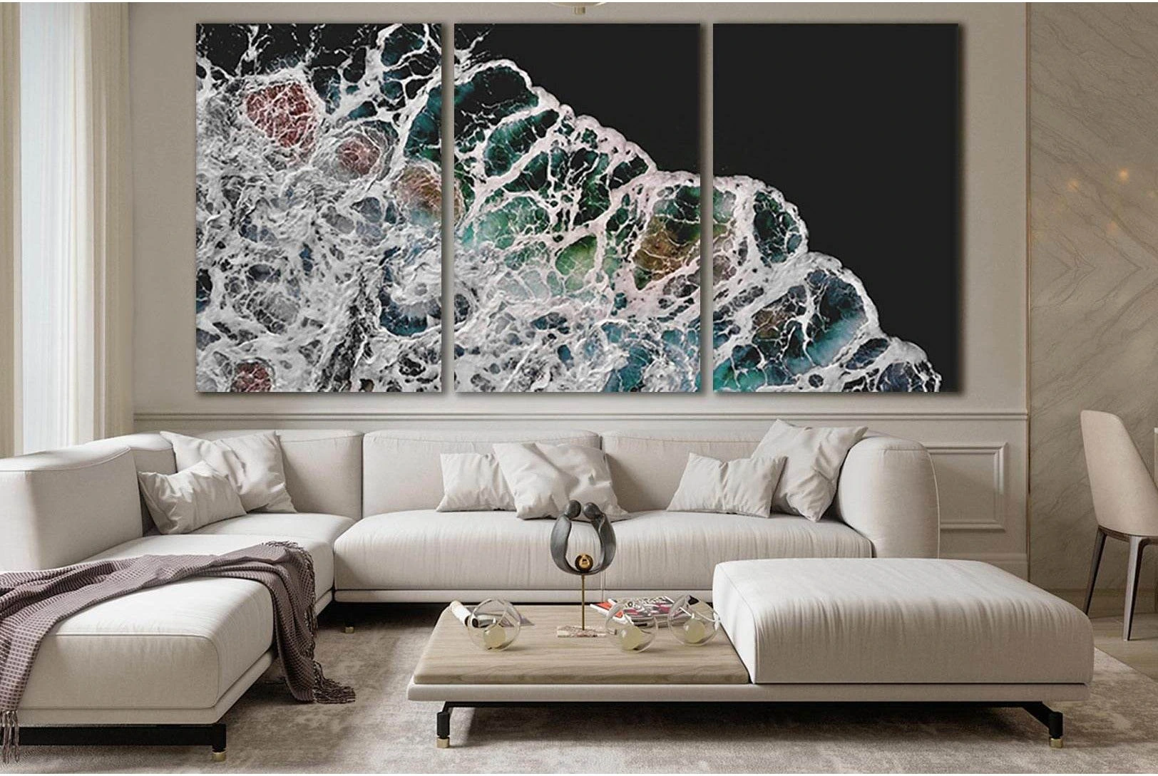 Aerial Ocean Waves №SL174 Ready to Hang Canvas Print - Zellart Canvas Prints 0new, ALL_Products, Beach Ocean & Waves