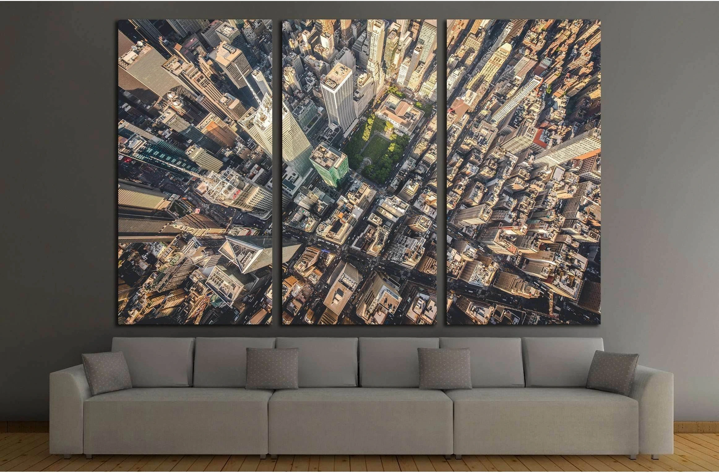 Aerial photograph taken from a helicopter in New York City, New York, USA №2219 Ready to Hang Canvas Print - Zellart Canvas Prints 0_NY_ART, ALL_Products, s-2219