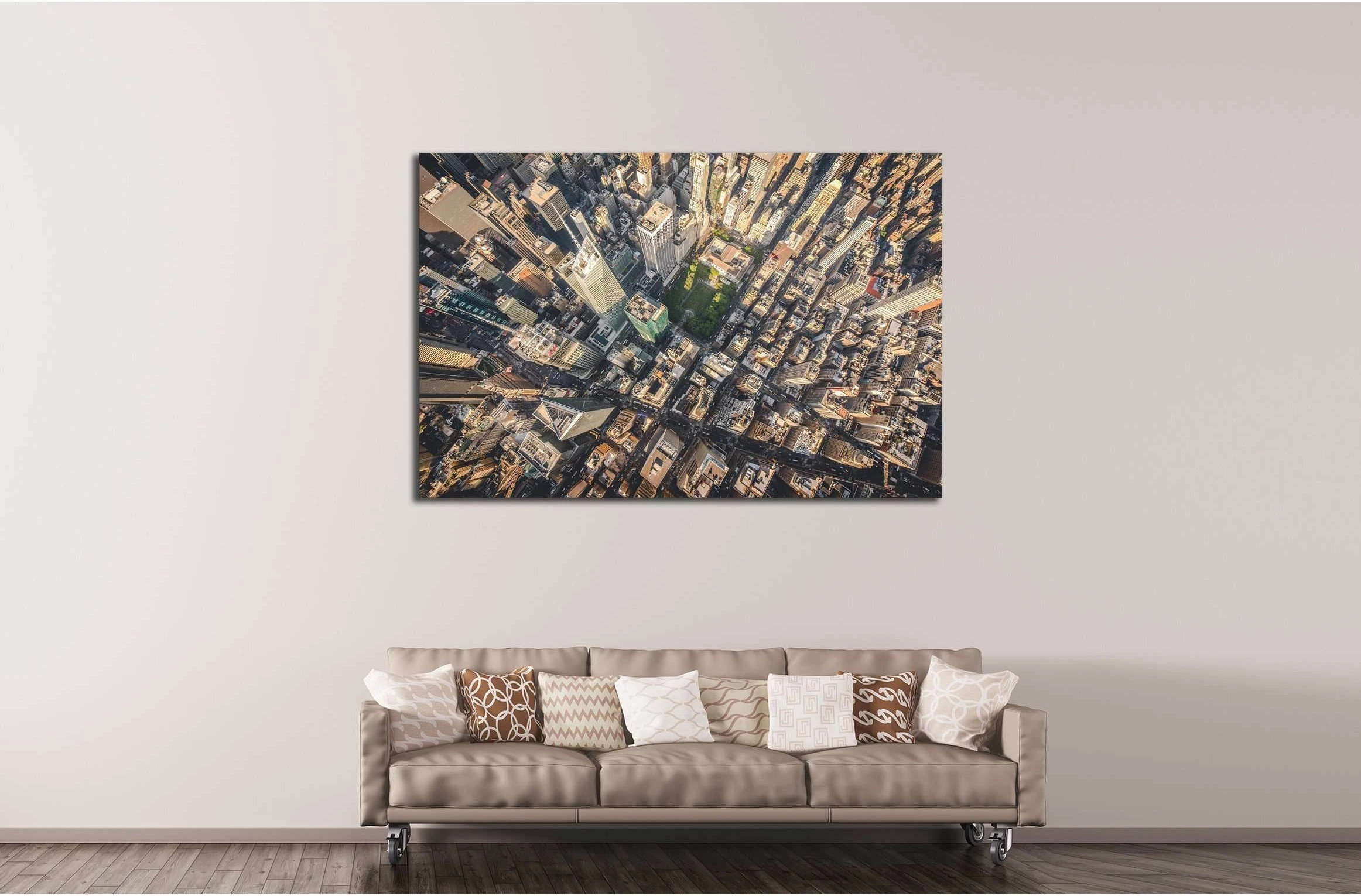 Aerial photograph taken from a helicopter in New York City, New York, USA №2219 Ready to Hang Canvas Print - Zellart Canvas Prints 0_NY_ART, ALL_Products, s-2219