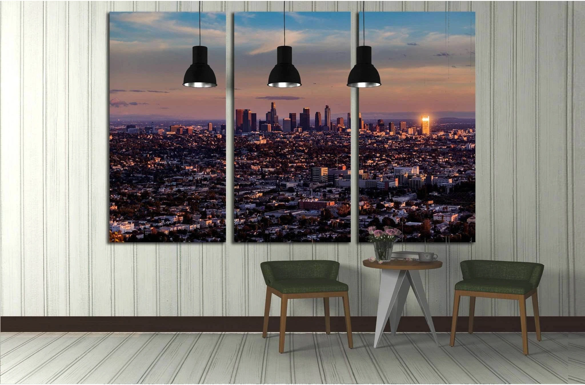 aerial view, downtown Los Angeles №1558 Ready to Hang Canvas Print - Zellart Canvas Prints ALL_Products, s-1558