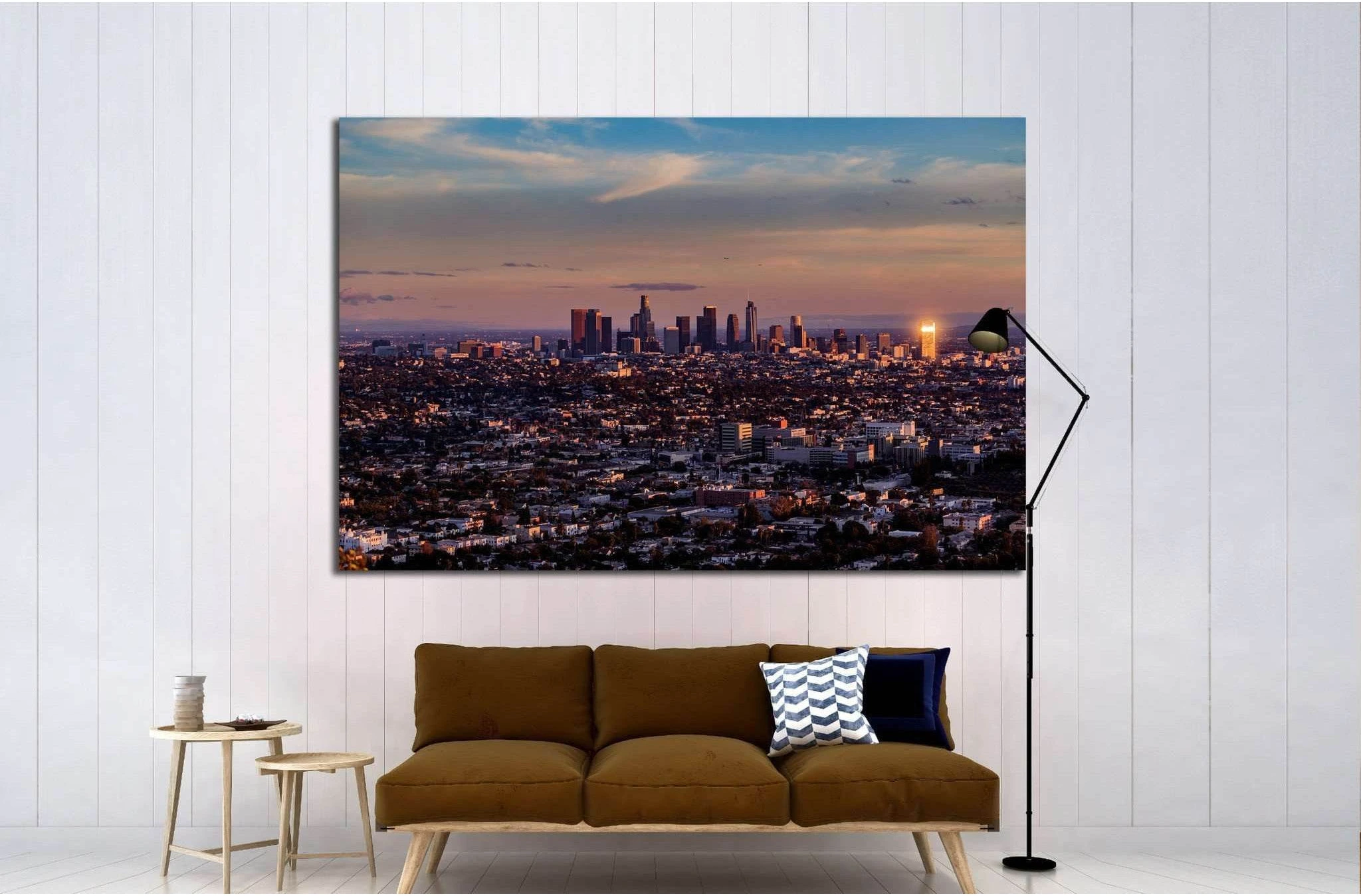 aerial view, downtown Los Angeles №1558 Ready to Hang Canvas Print - Zellart Canvas Prints ALL_Products, s-1558