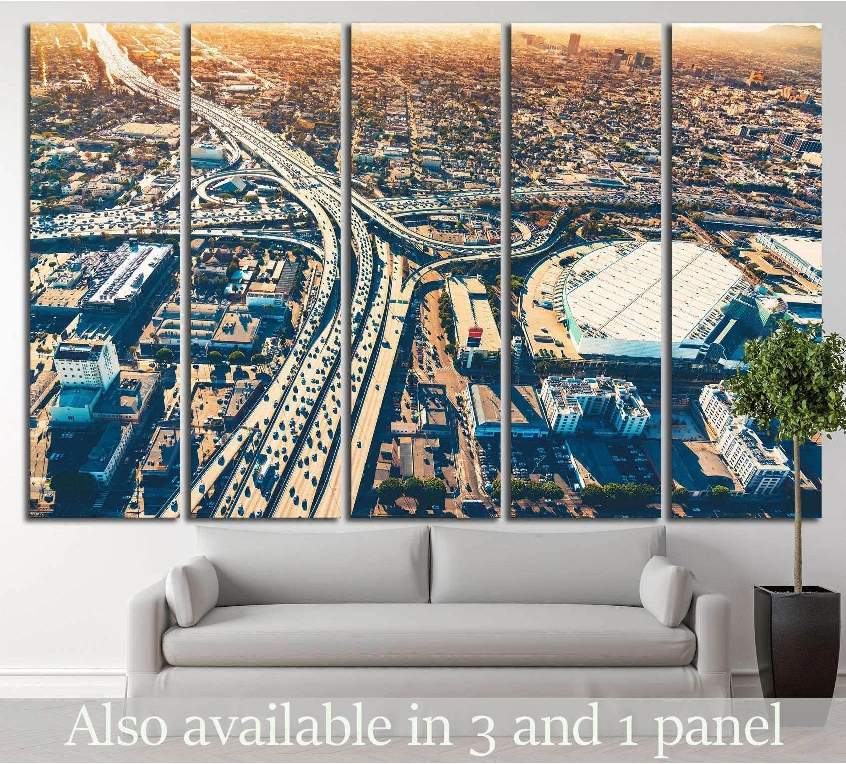 Aerial view, Los Angeles №1001 Ready to Hang Canvas Print - Zellart Canvas Prints ALL_Products, s-1001