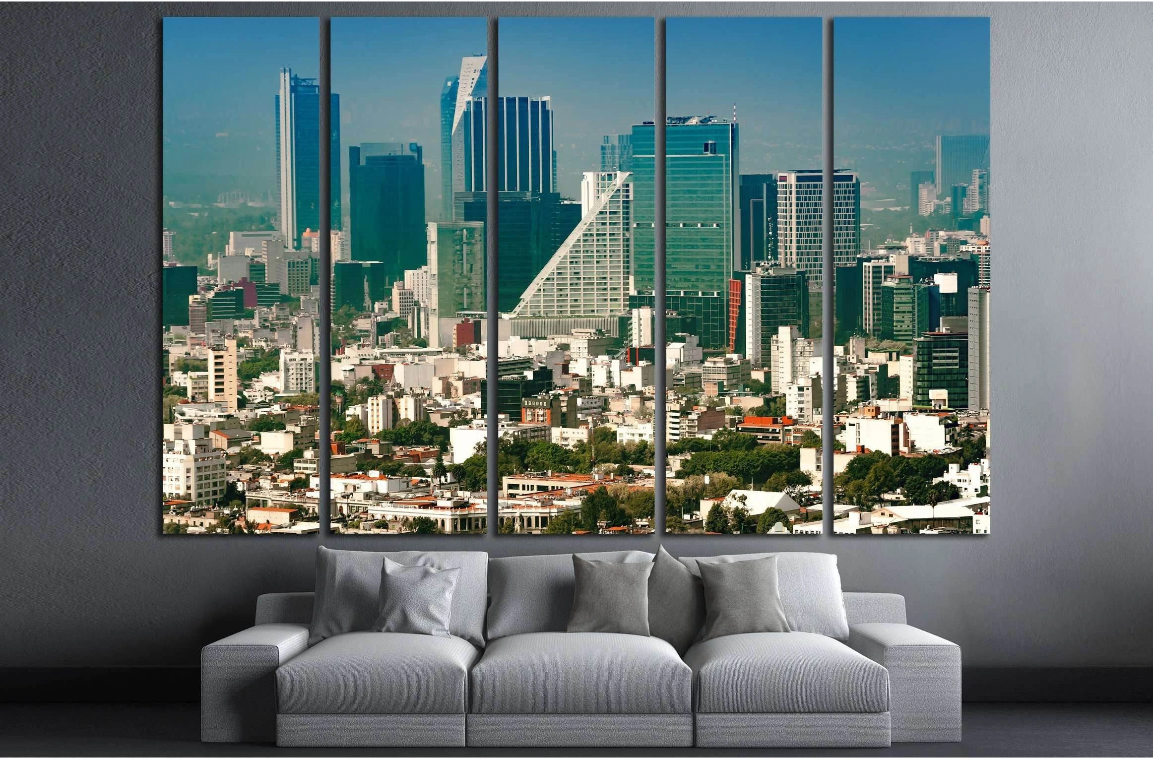 Aerial view of a neighborhood called Colonia Juarez in Mexico City, Mexico №2734 Ready to Hang Canvas Print - Zellart Canvas Prints ALL_Products, s-2734