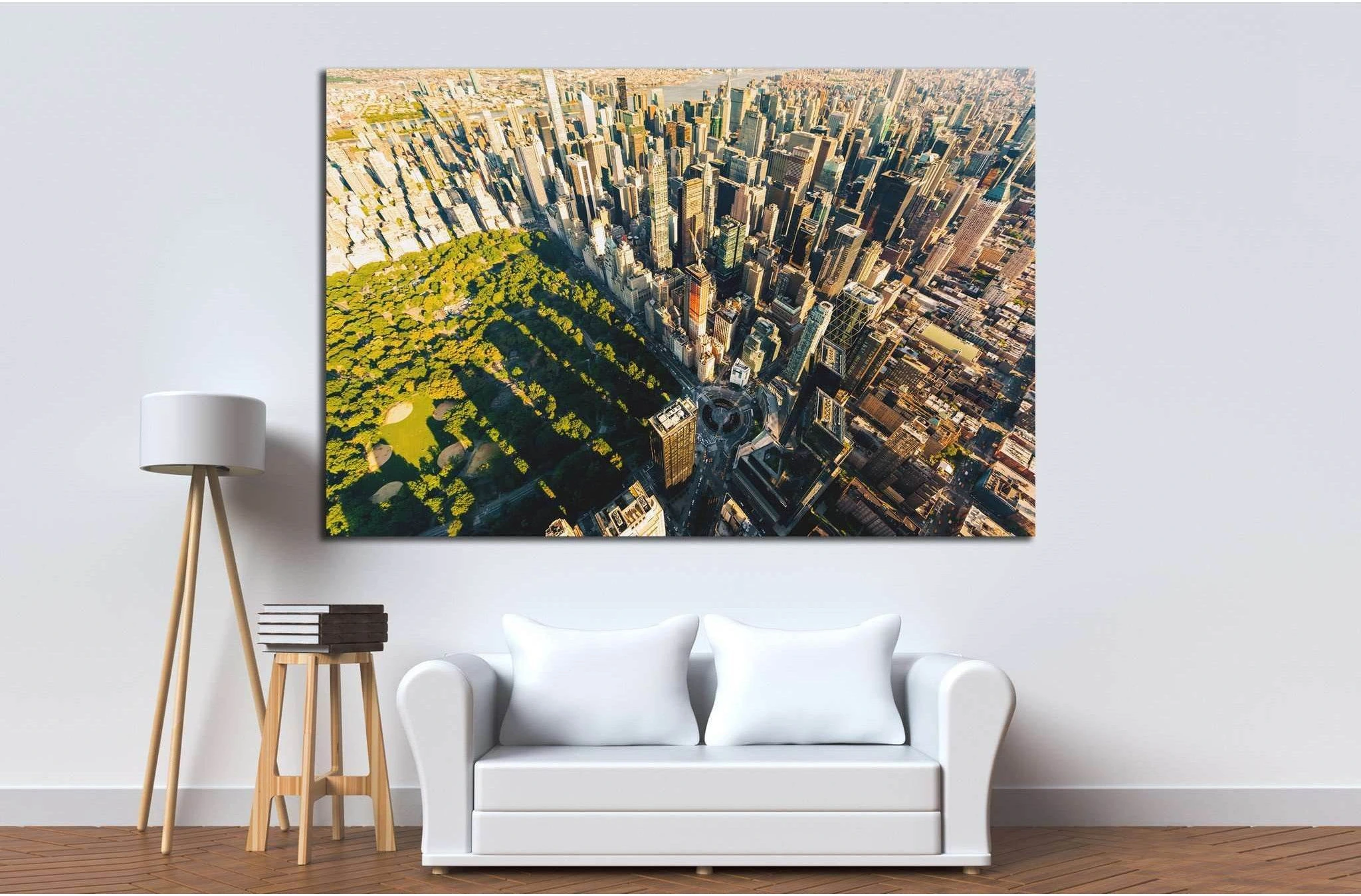 Aerial view of Central Park in New York City at sunset №1564 Ready to Hang Canvas Print - Zellart Canvas Prints 0_NY_ART, ALL_Products, s-1564