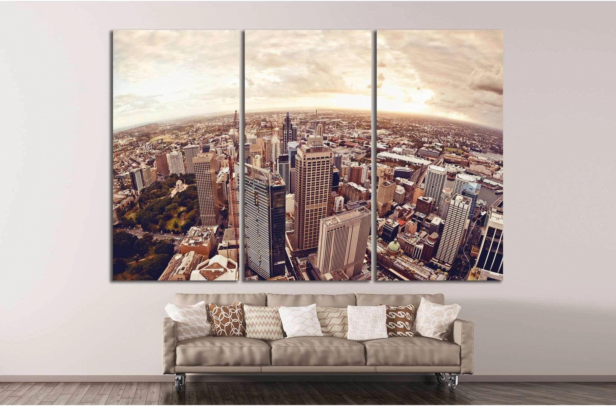 Aerial view of downtown Sydney, Australia №1130 Ready to Hang Canvas Print - Zellart Canvas Prints ALL_Products, s-1130