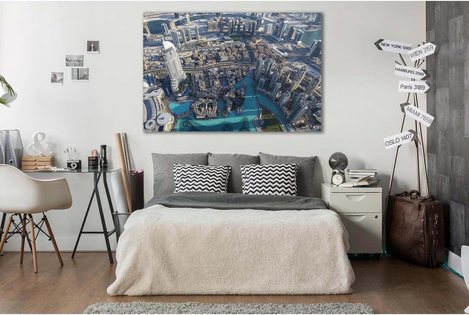 Aerial View Of Dubai City №SL371 Ready to Hang Canvas Print - Zellart Canvas Prints 0new, ALL_Products, Cityscapes & Skylines
